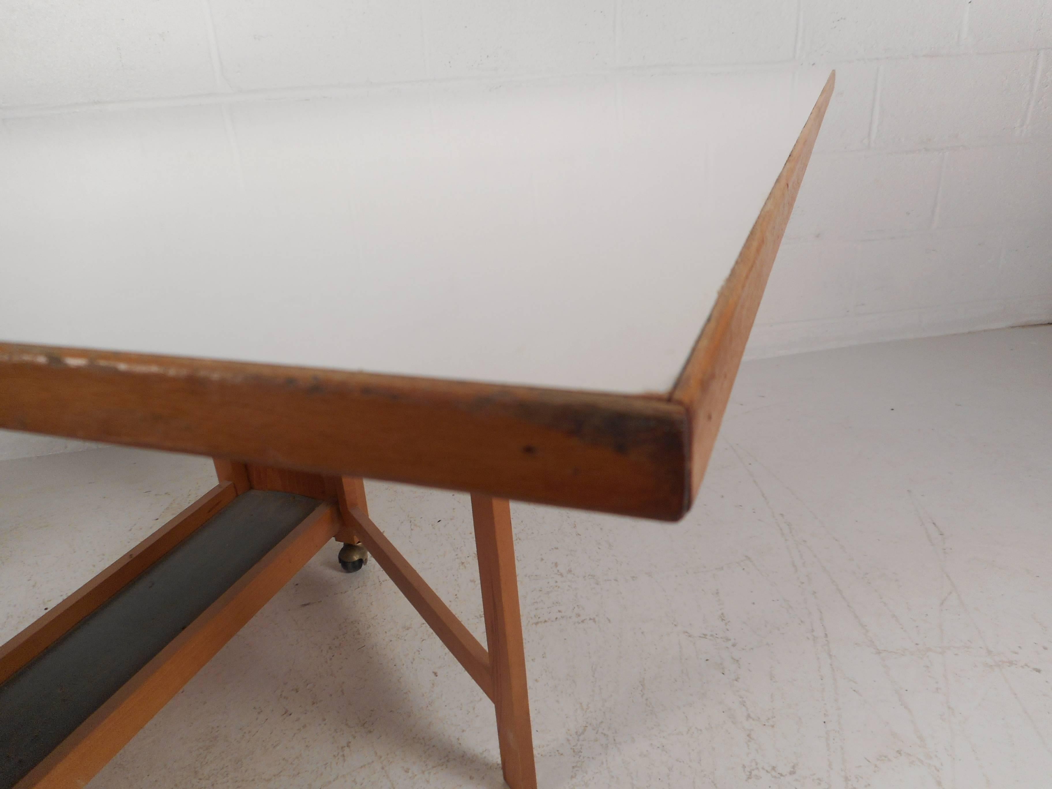 Mid-Century Modern Compact Drop-Leaf Dining Table with Chairs 1