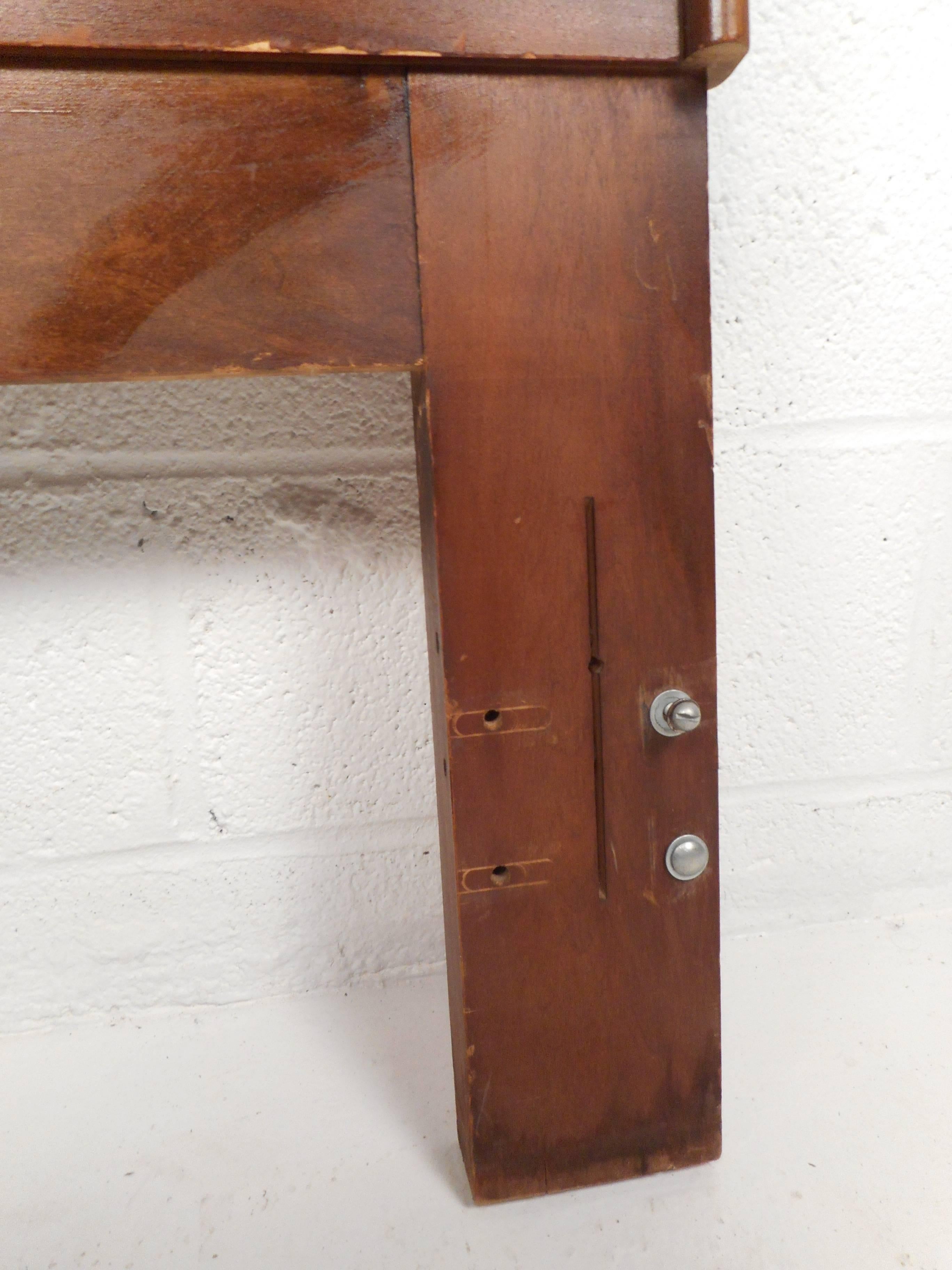Late 20th Century Unique Mid-Century Modern Walnut Queen Headboard by American of Martinsville