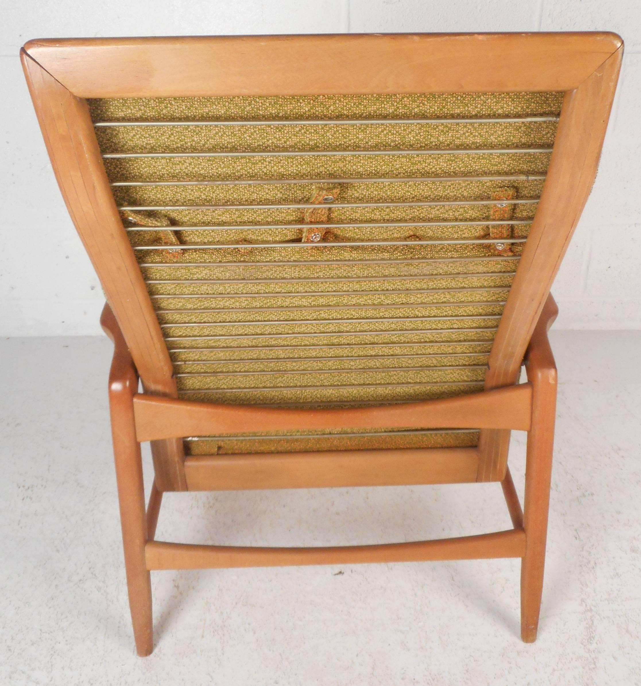 high back mid century chair