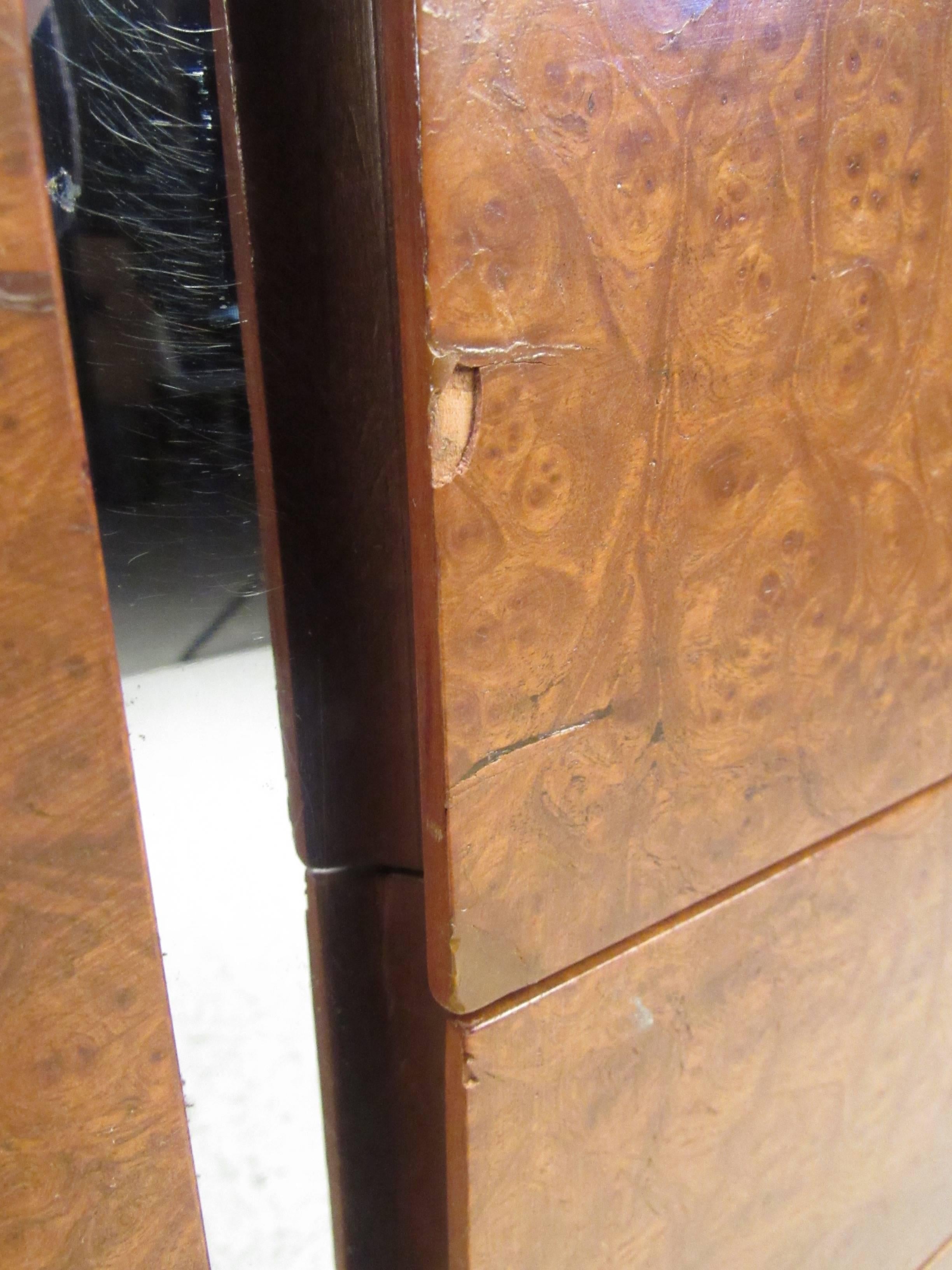 20th Century Ste. Marie & Laurent Burl Wood and Chrome Credenza