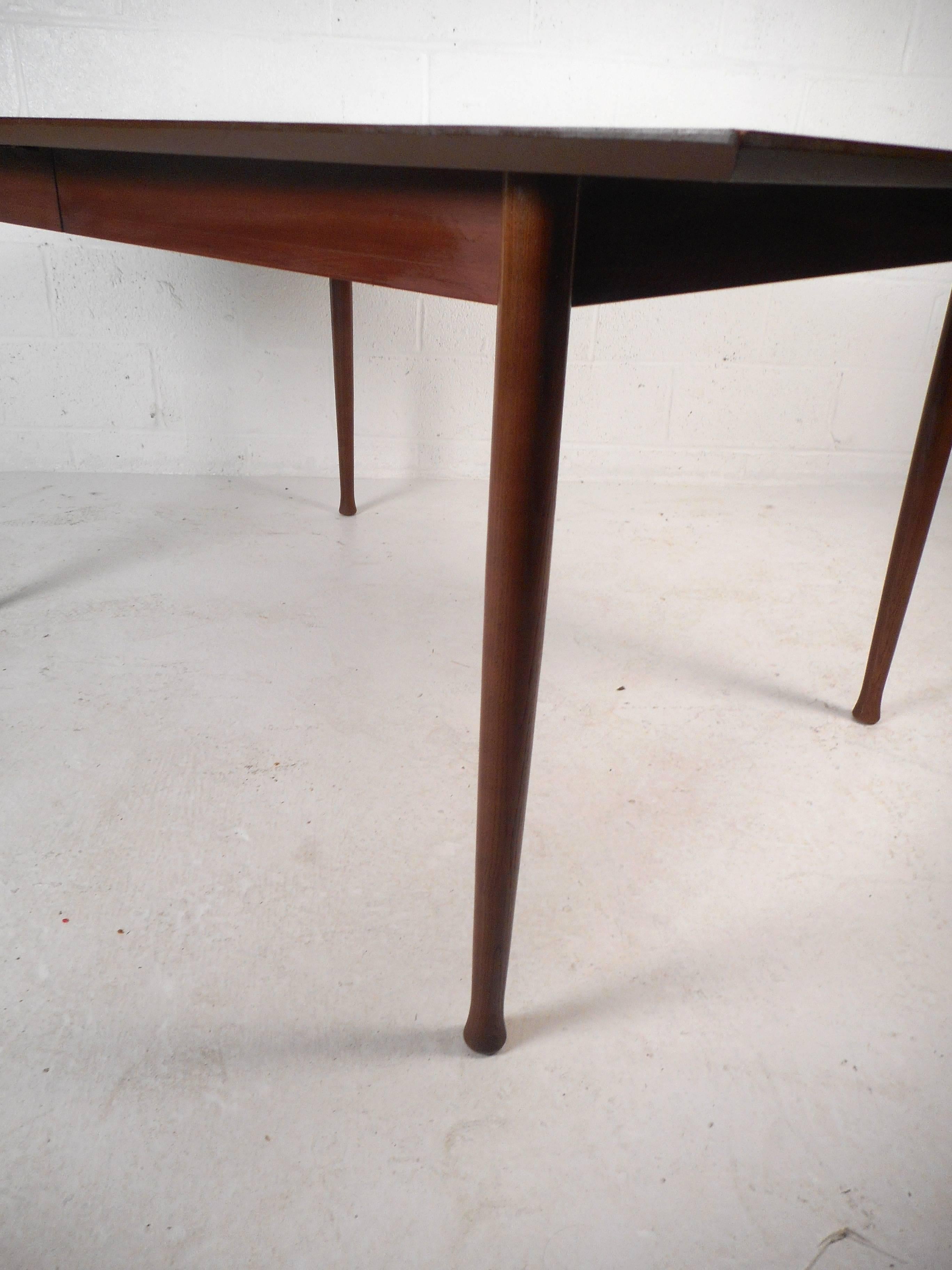 Mid-Century Modern Walnut Dining Table with Rosewood Accents 1