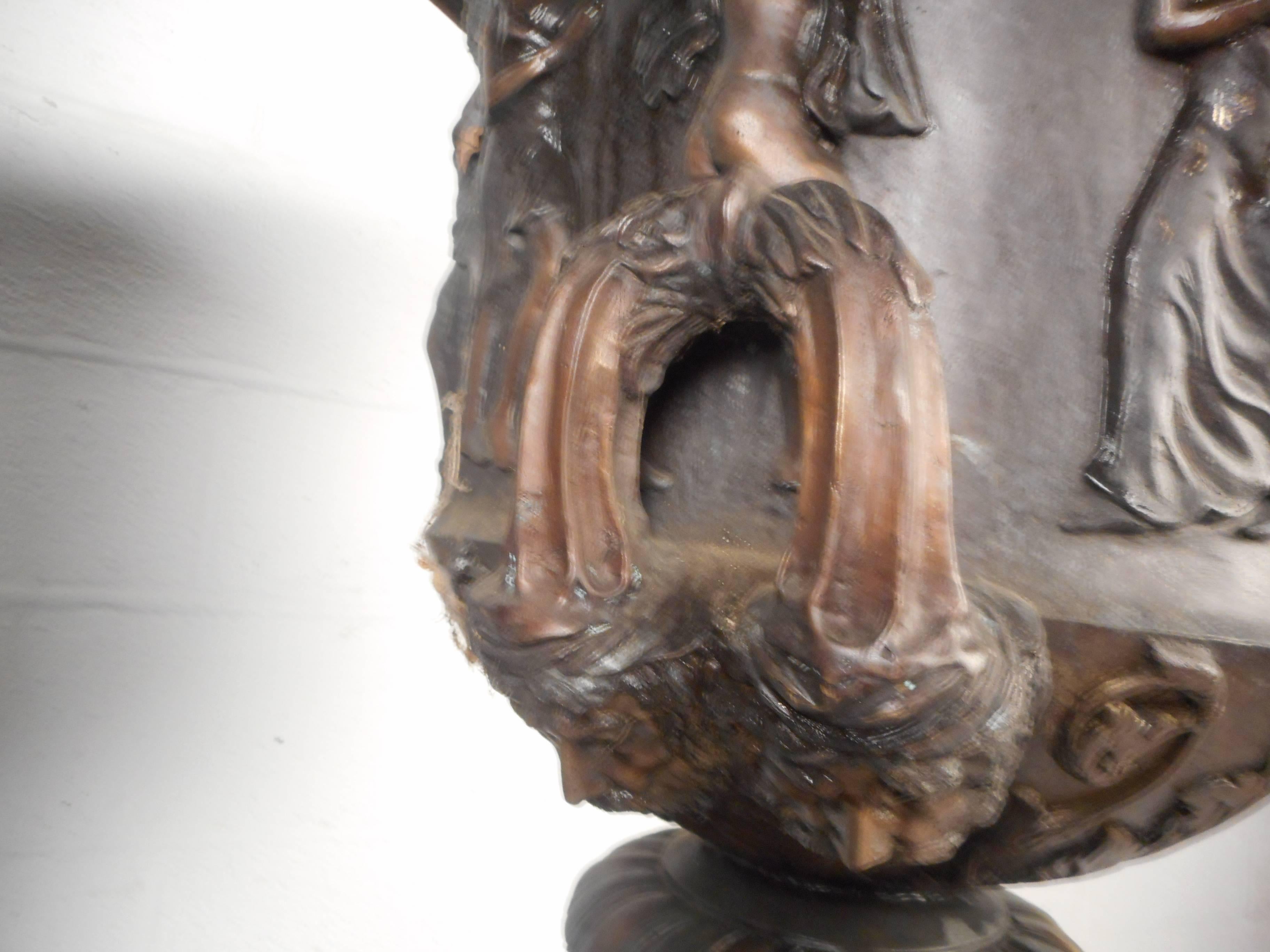  Pair of Medici Style Bronze Urns 3