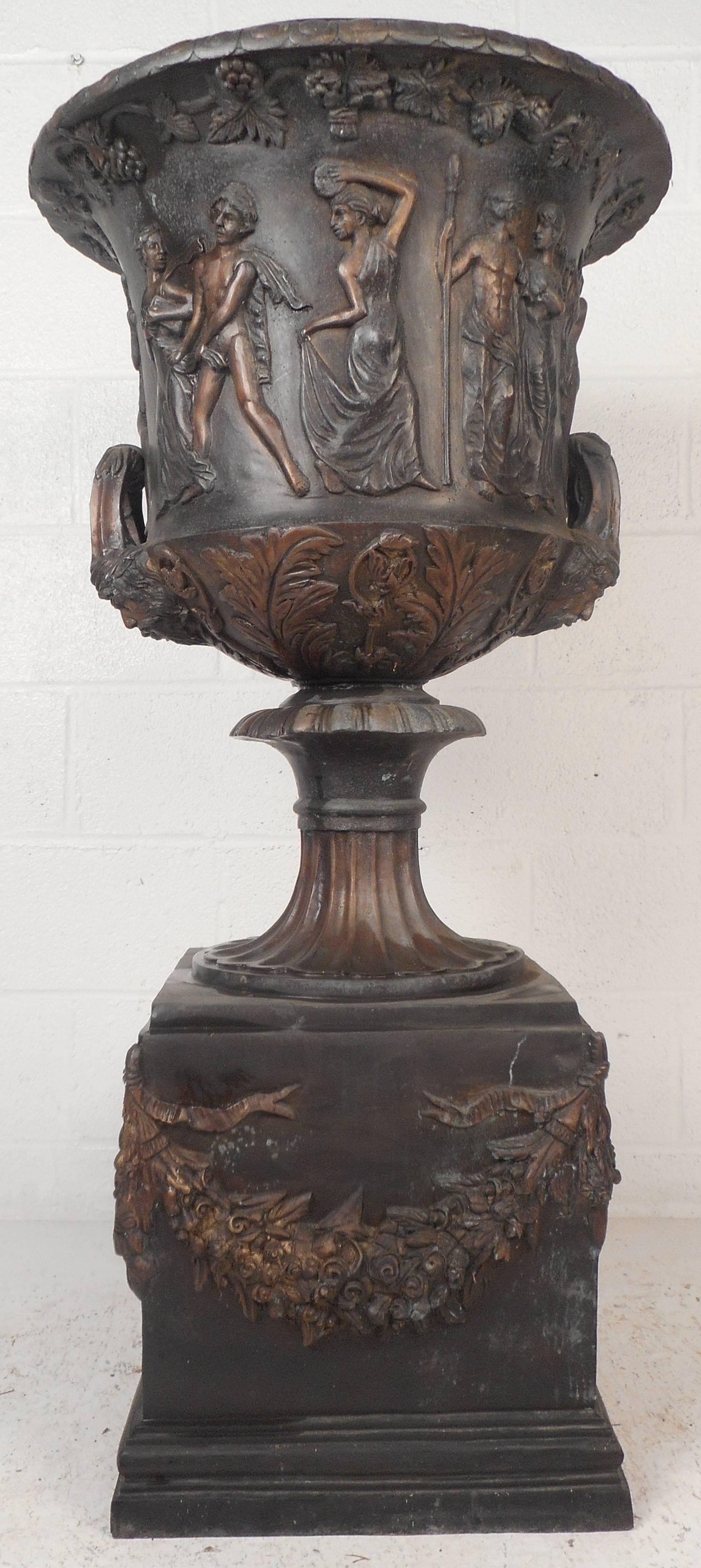 Renaissance  Pair of Medici Style Bronze Urns