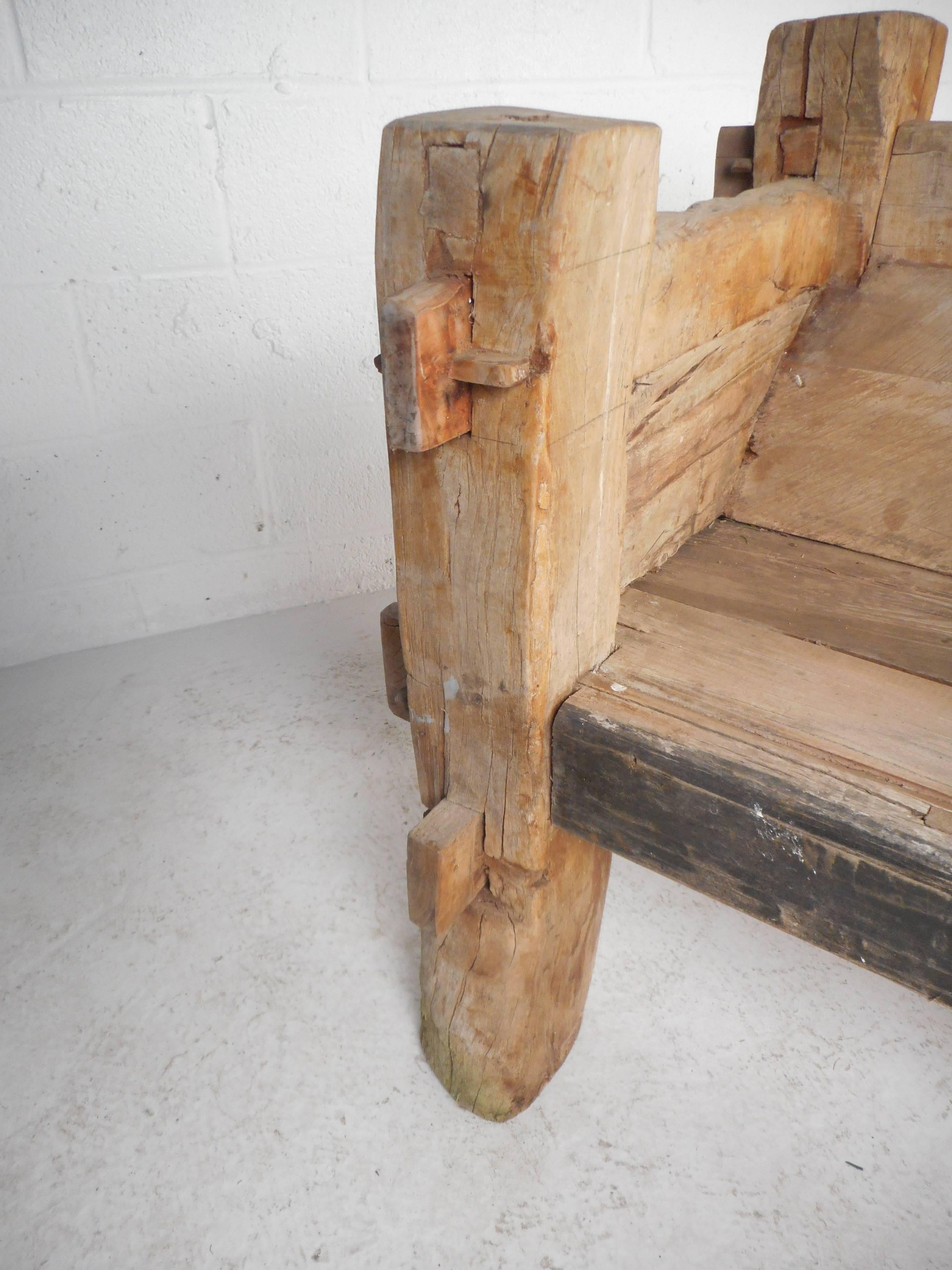 Impressive Rustic Wood Bench 3