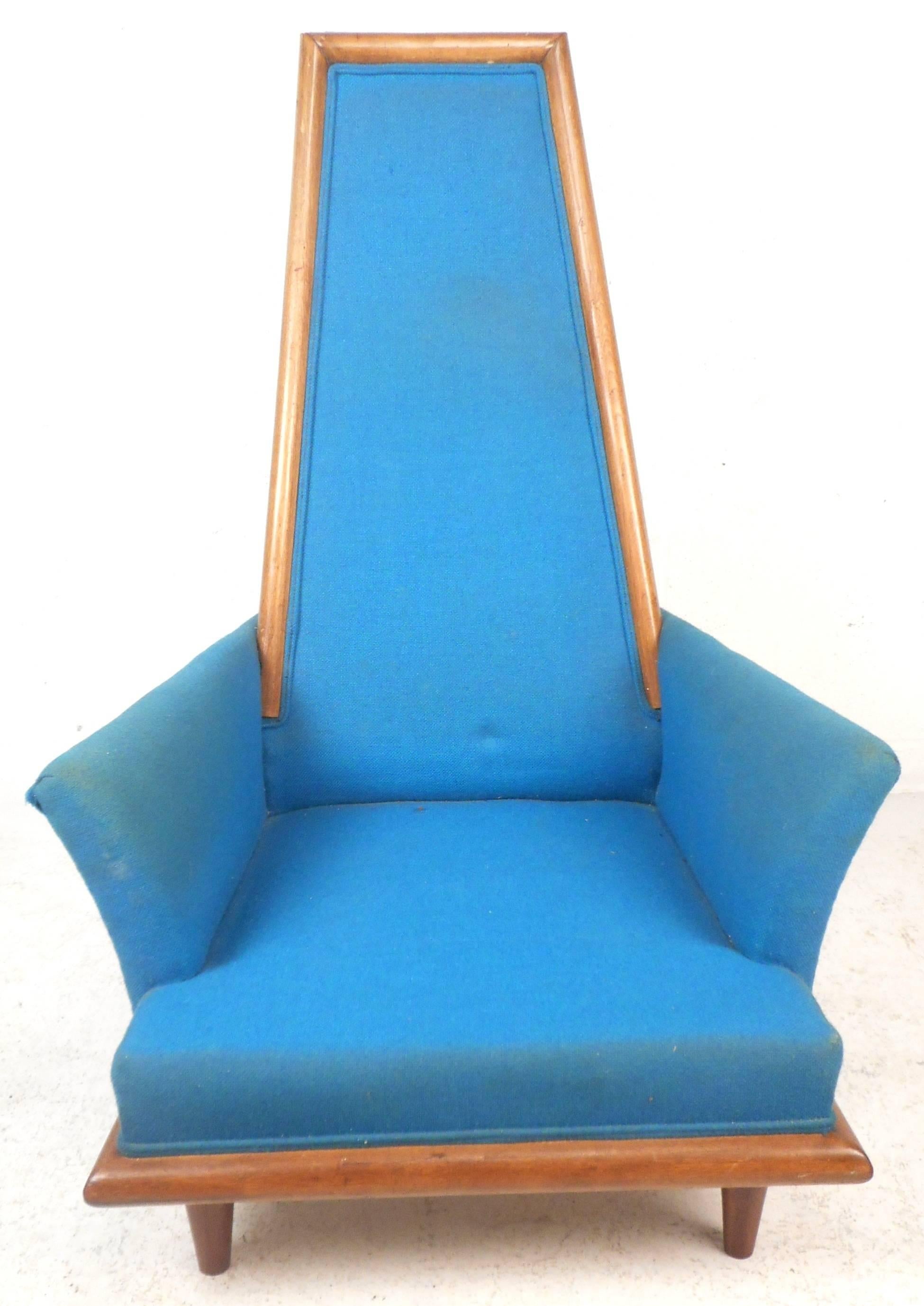 Mid-Century Modern Adrian Pearsall Style High Back Lounge Chair For Sale