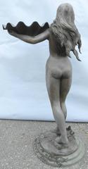 Large Bronze Fountain with a Woman Holding a Shell