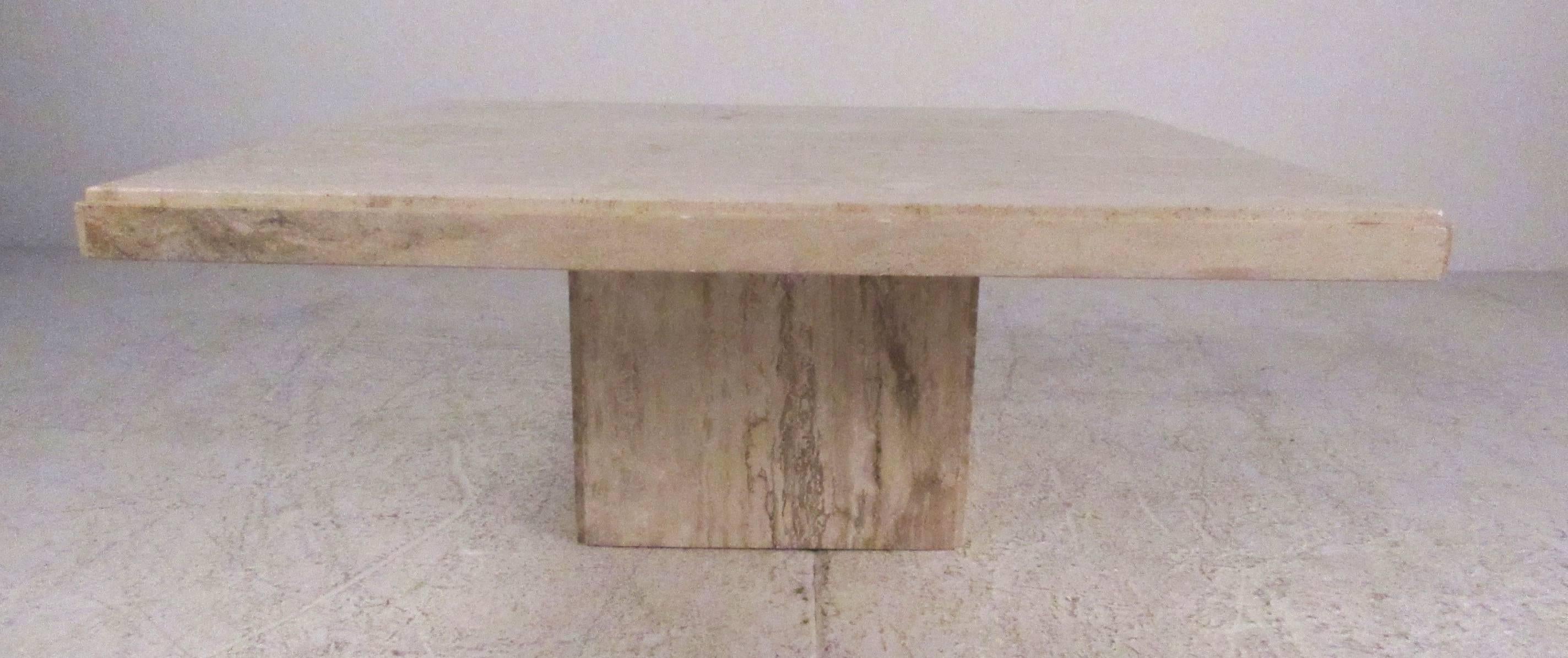 square pedestal coffee table