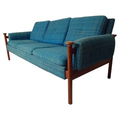 Mid-Century Modern Sofa, Teak Frame, Scandinavian Design, 1960s