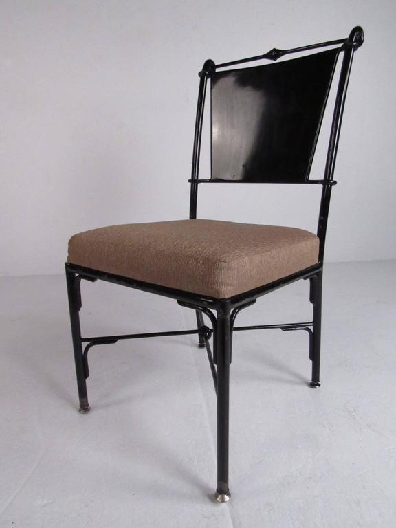 Set of Six Contemporary Metal Dining Chairs For Sale at 1stDibs