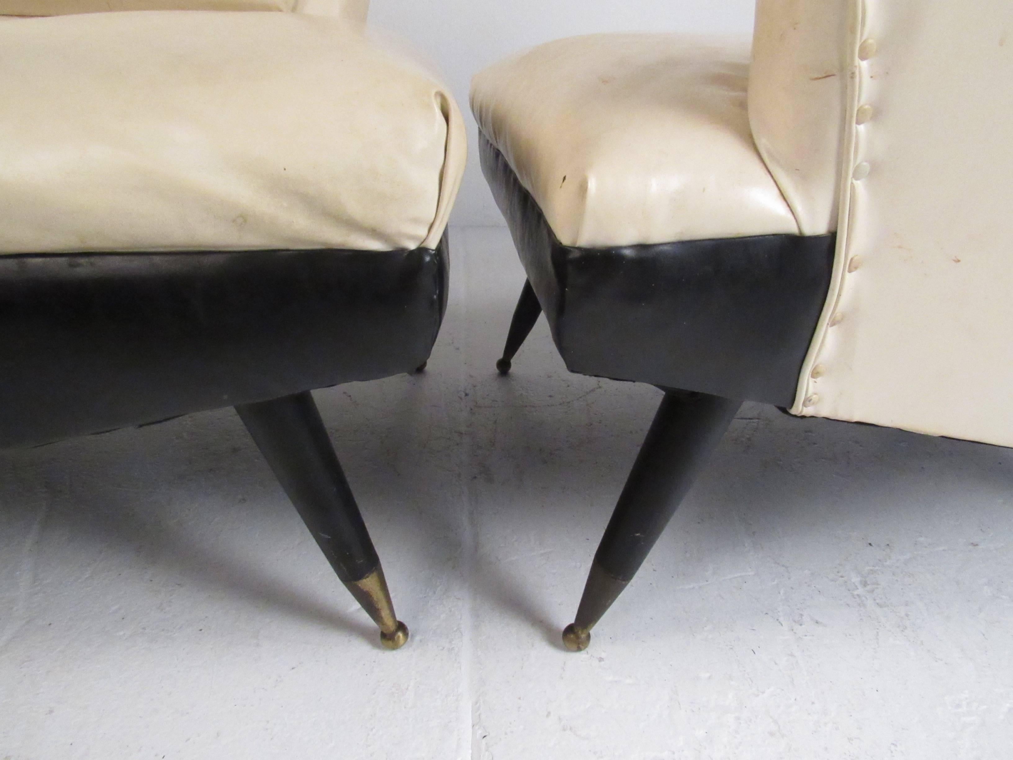 Pair of Art Deco Slipper Chairs 1