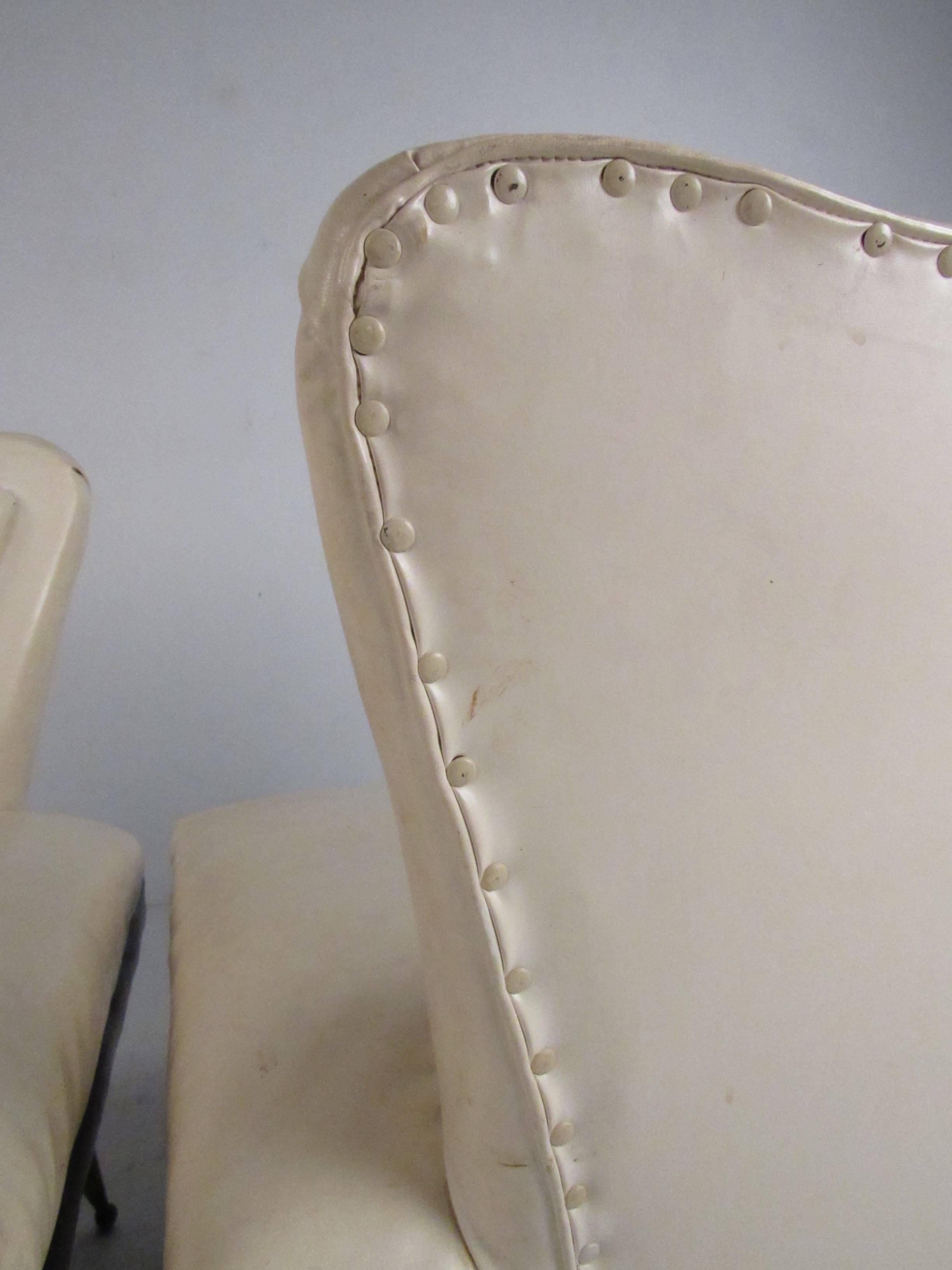 Pair of Art Deco Slipper Chairs 4