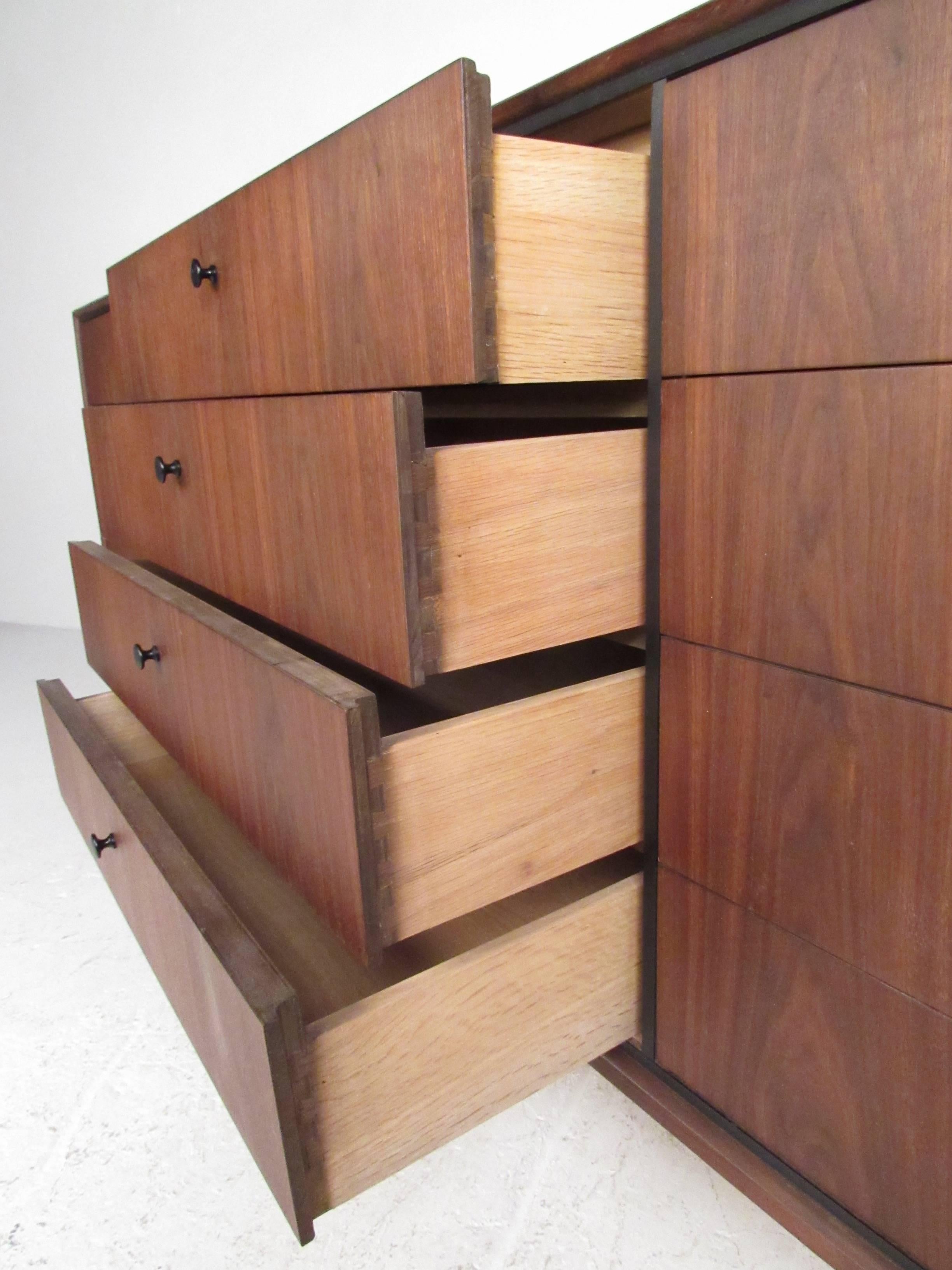 American Mid-Century Walnut Dresser