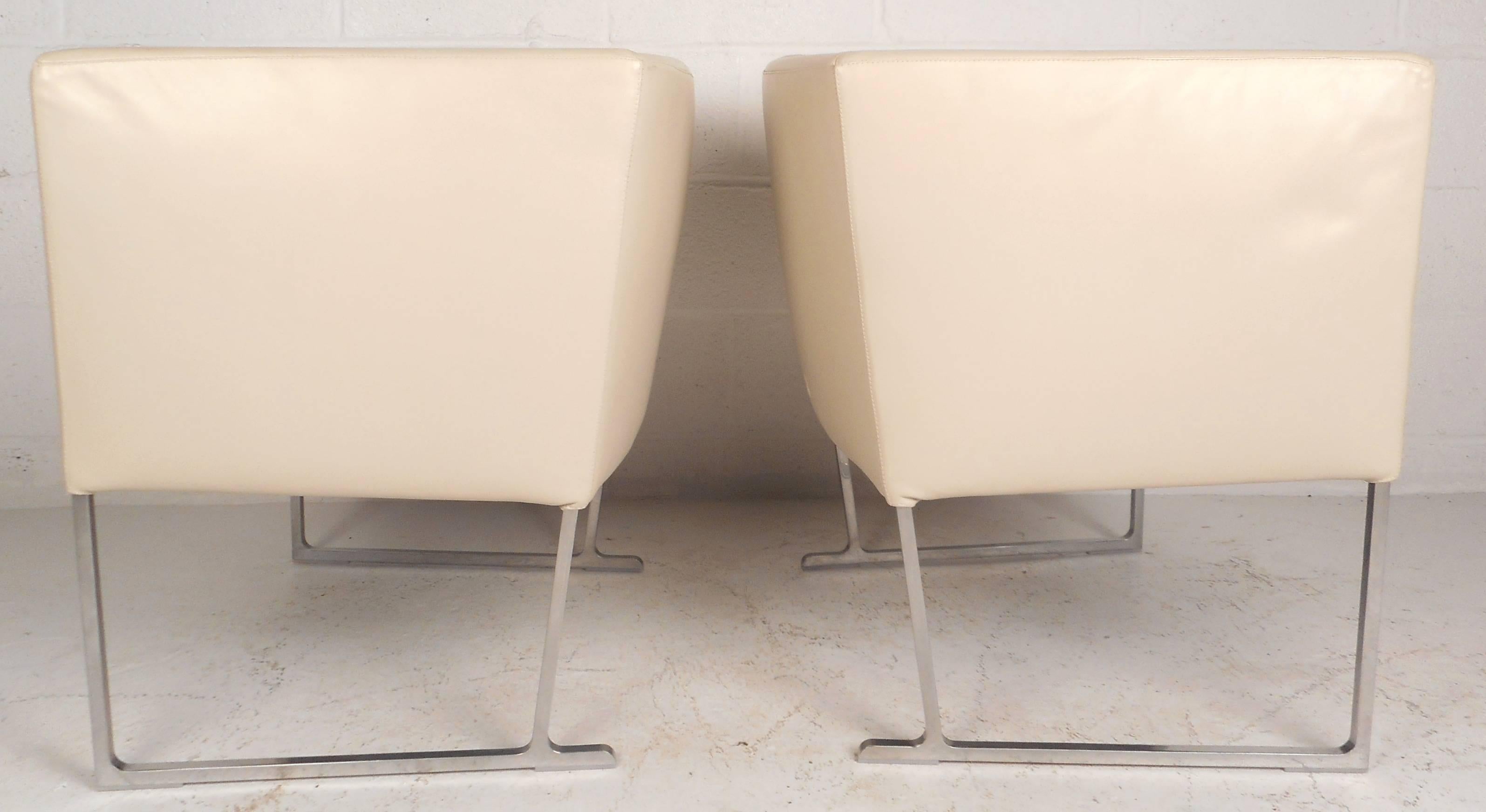 American Mid-Century Modern Style Cube Lounge Chairs by Antonio Citterio