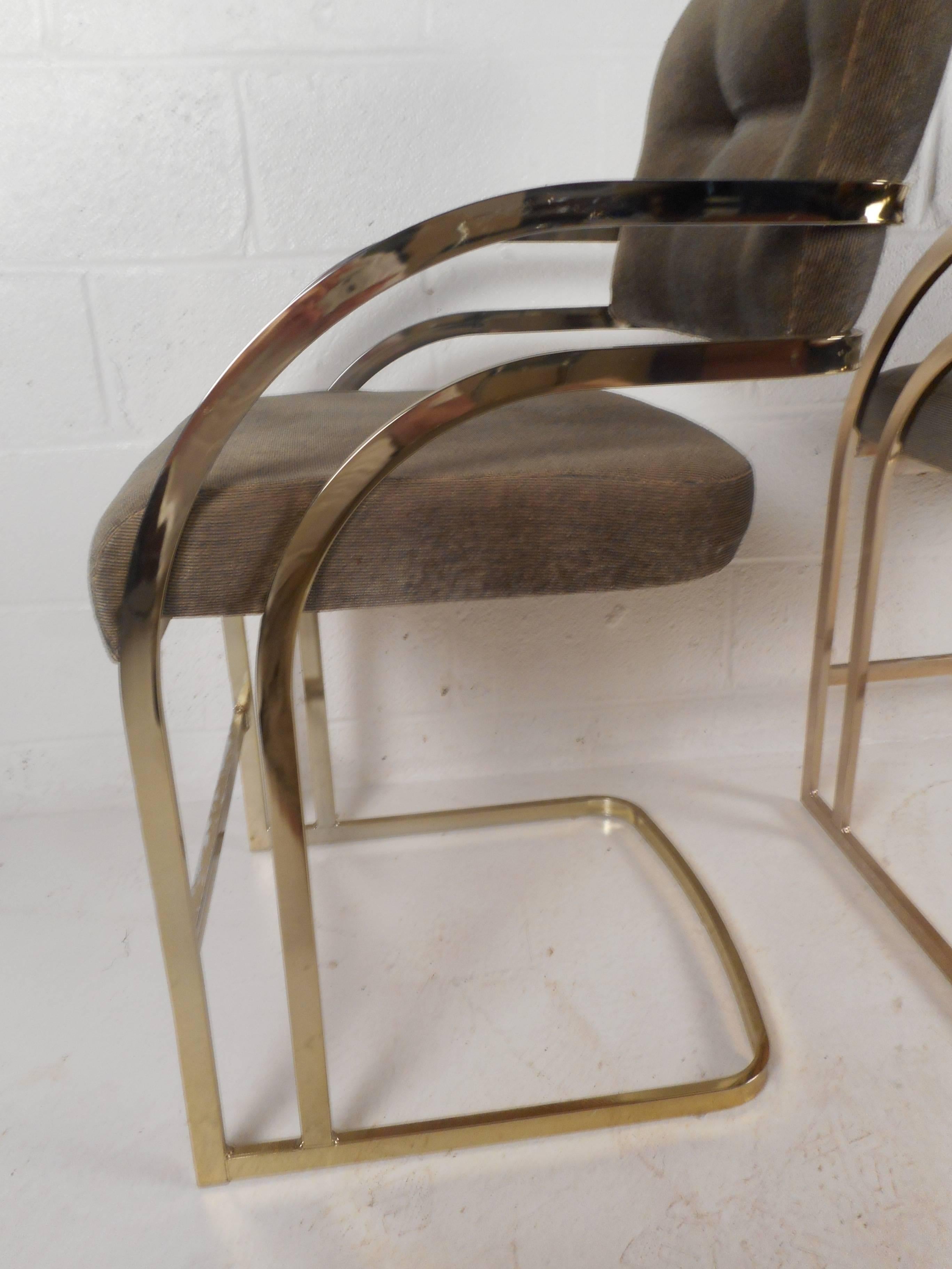 Late 20th Century Mid-Century Modern Bar Stools in the Style of Milo Baughman