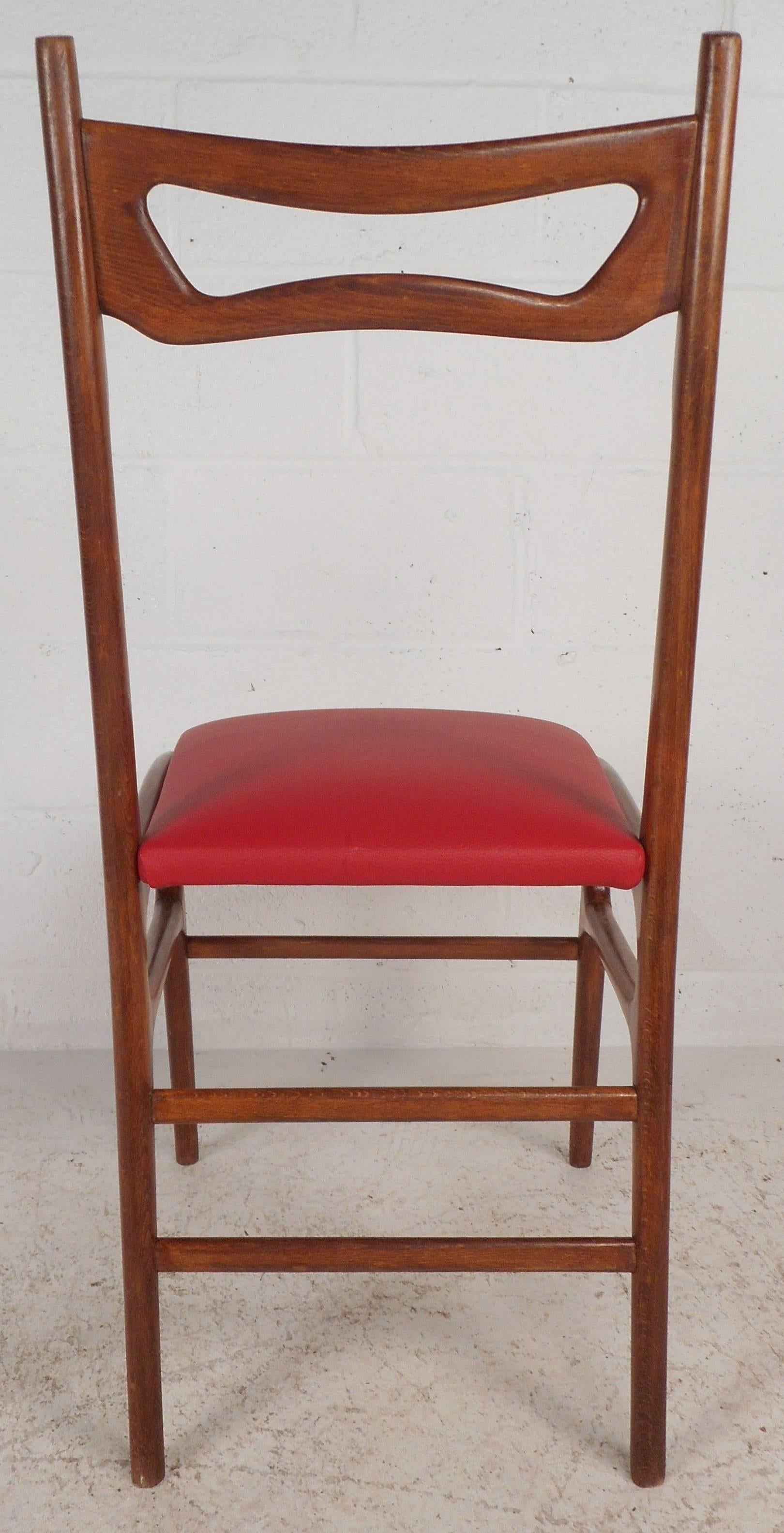 Faux Leather Set of Mid-Century Modern Italian Dining Chairs