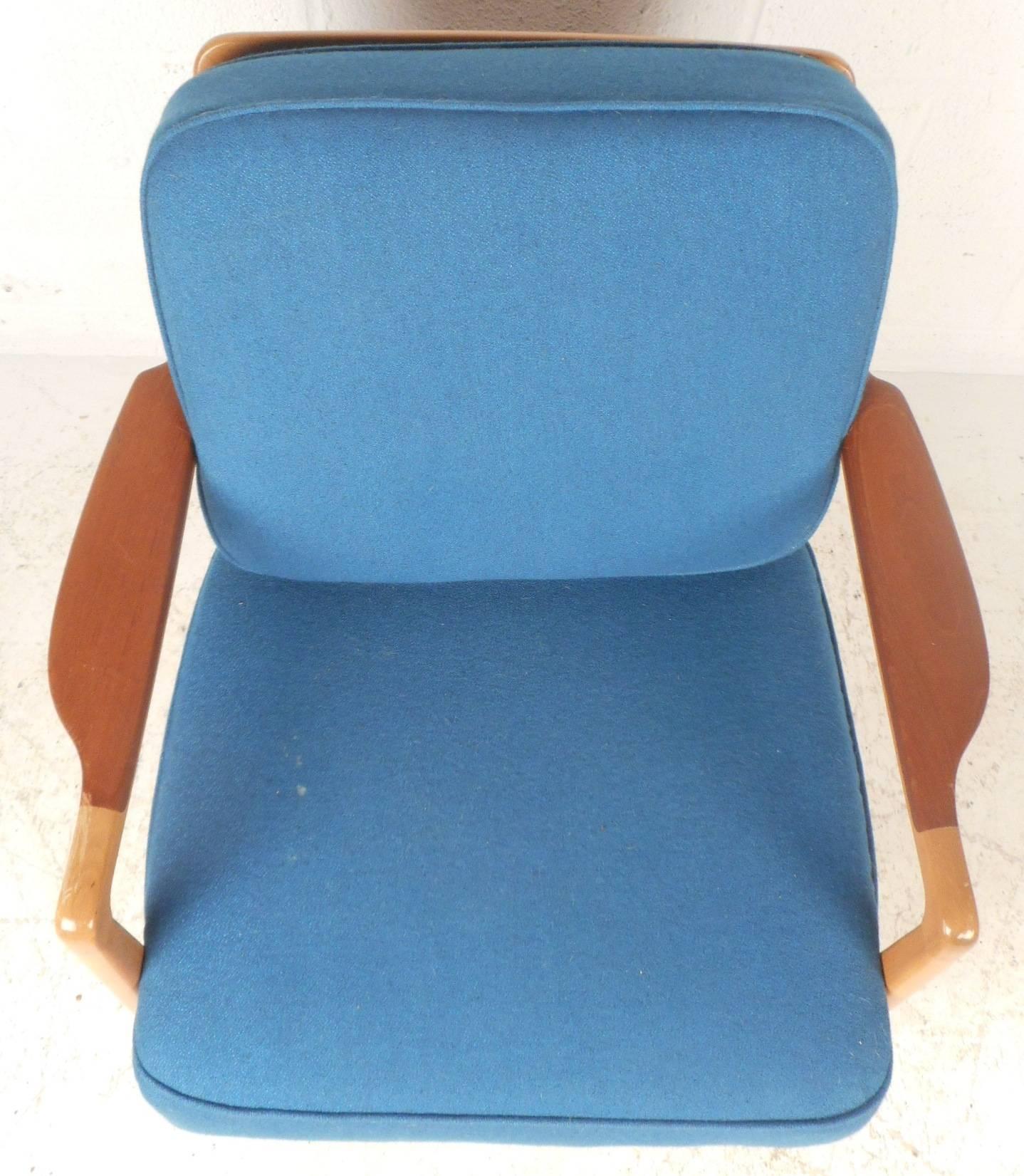 Upholstery Mid-Century Modern Lounge Chair and Ottoman by France and Daverkosen