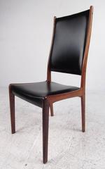Danish Modern Rosewood High Back Dining Chairs by Johannes Andersen