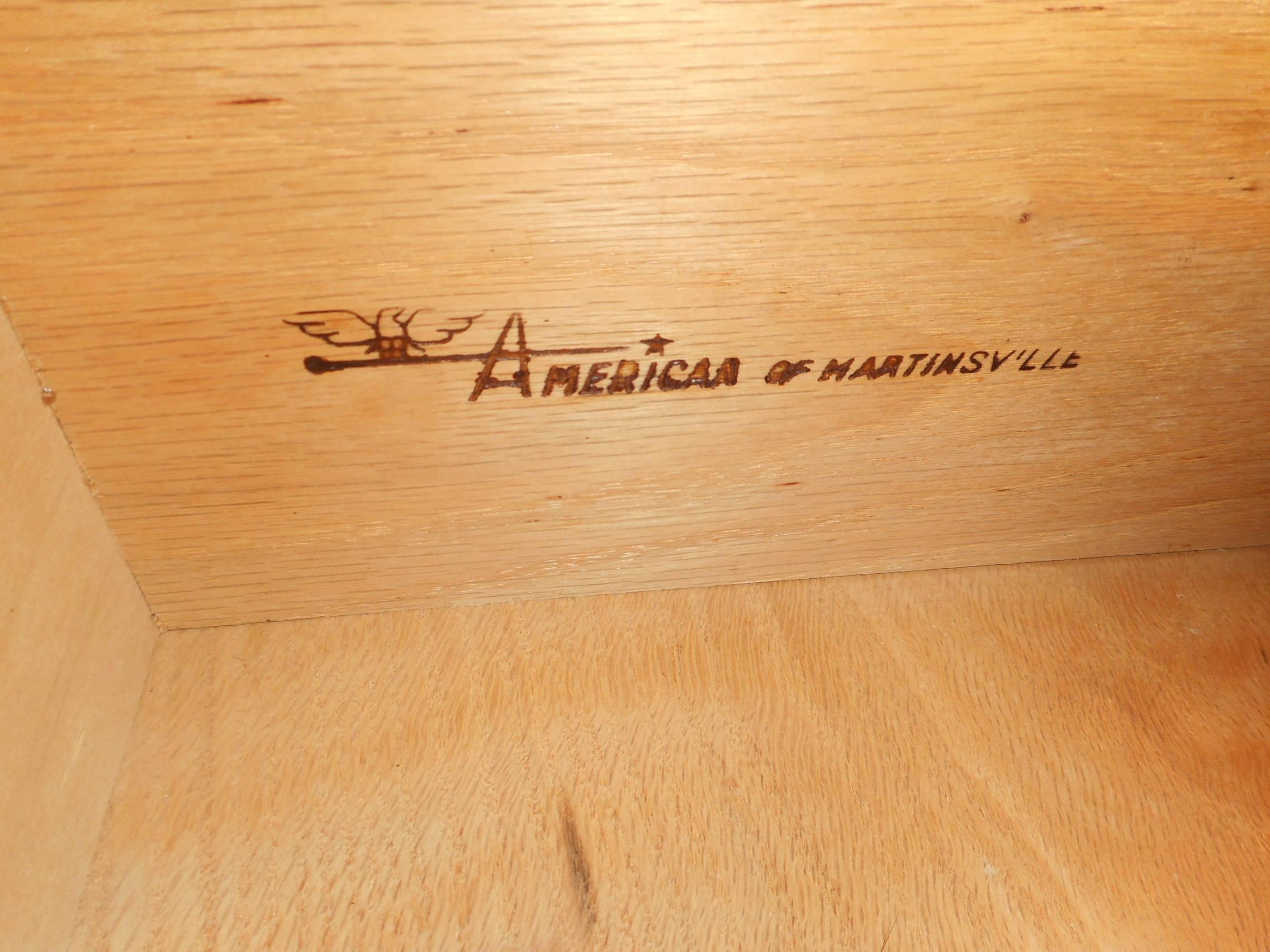 Walnut Unique Mid-Century Modern High Boy Dresser by American of Martinsville