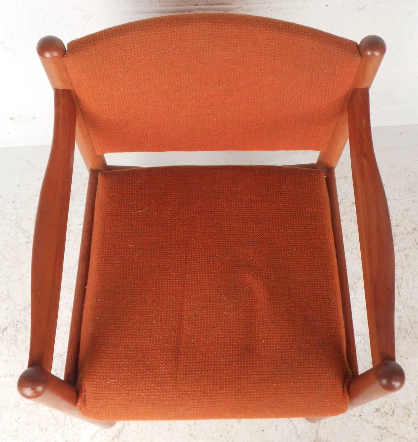 Upholstery Mid-Century Modern Teak Armchair