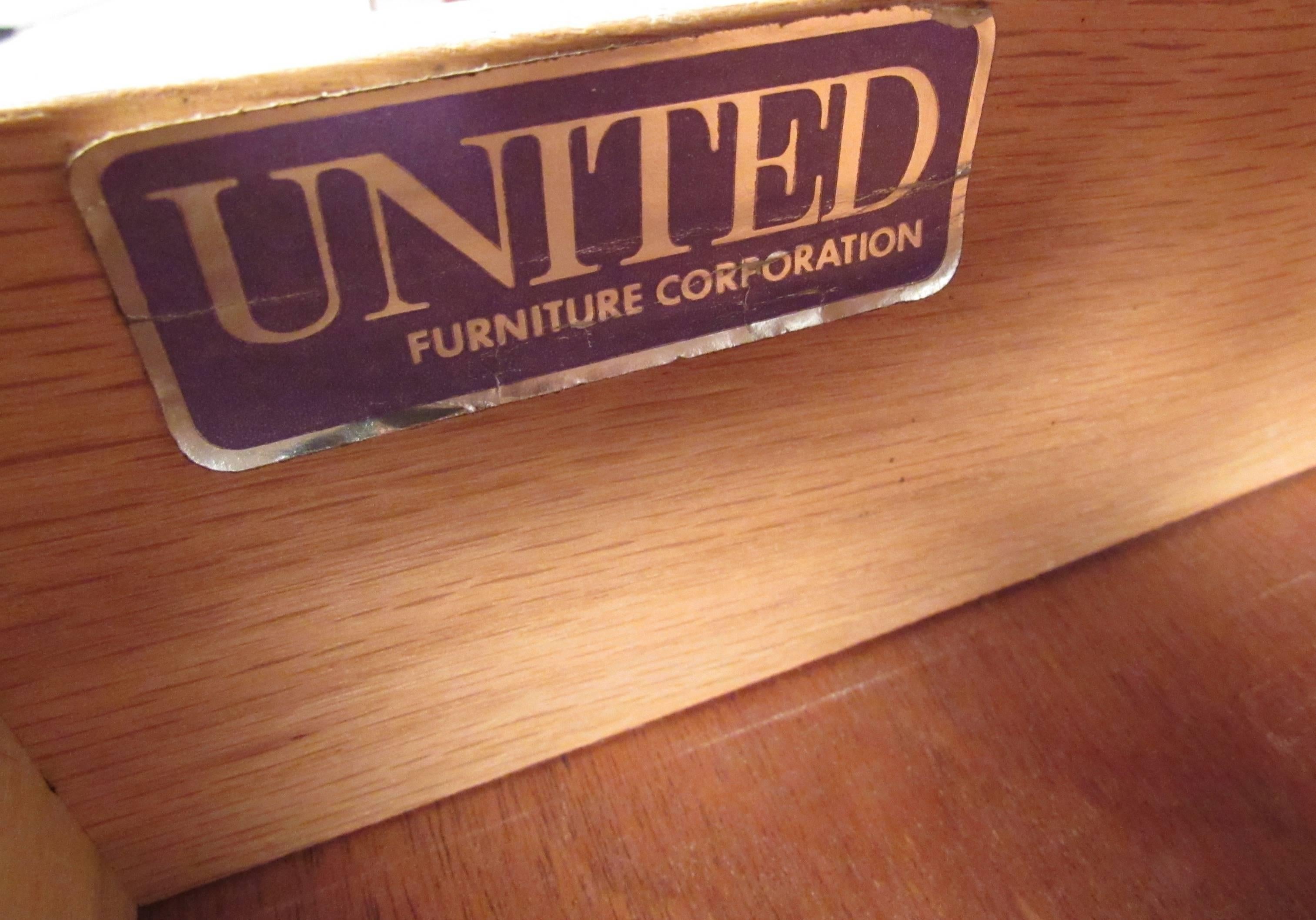 United Furniture Corporation Mid-Century Walnut Credenza 1