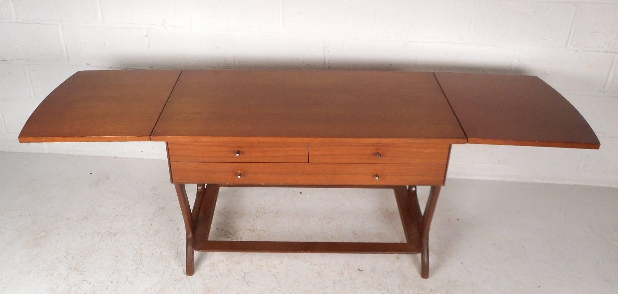 Mesa consola de hojas caídas moderna de mediados de siglo by RWAY Estadounidense