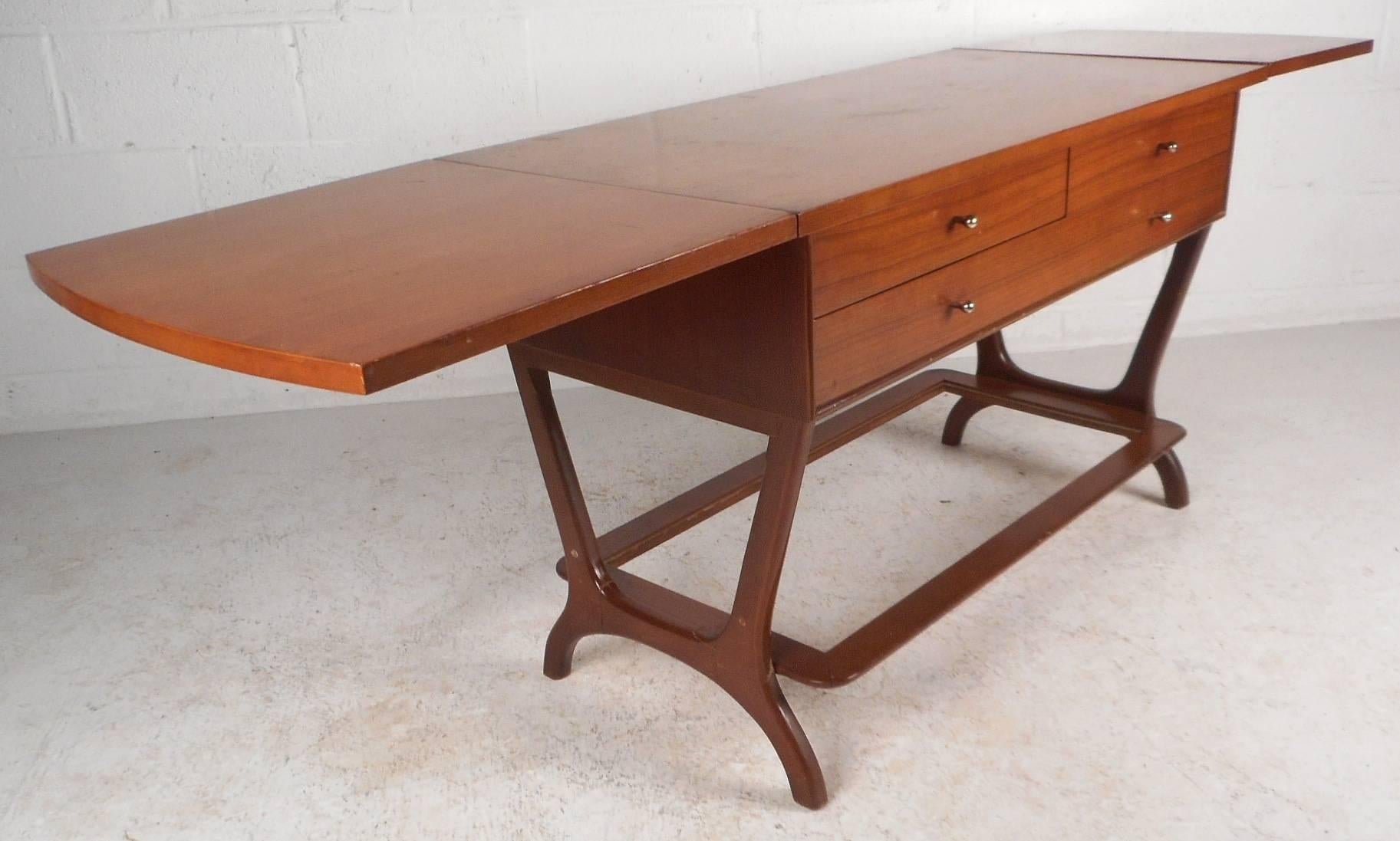 Mesa consola de hojas caídas moderna de mediados de siglo by RWAY finales del siglo XX