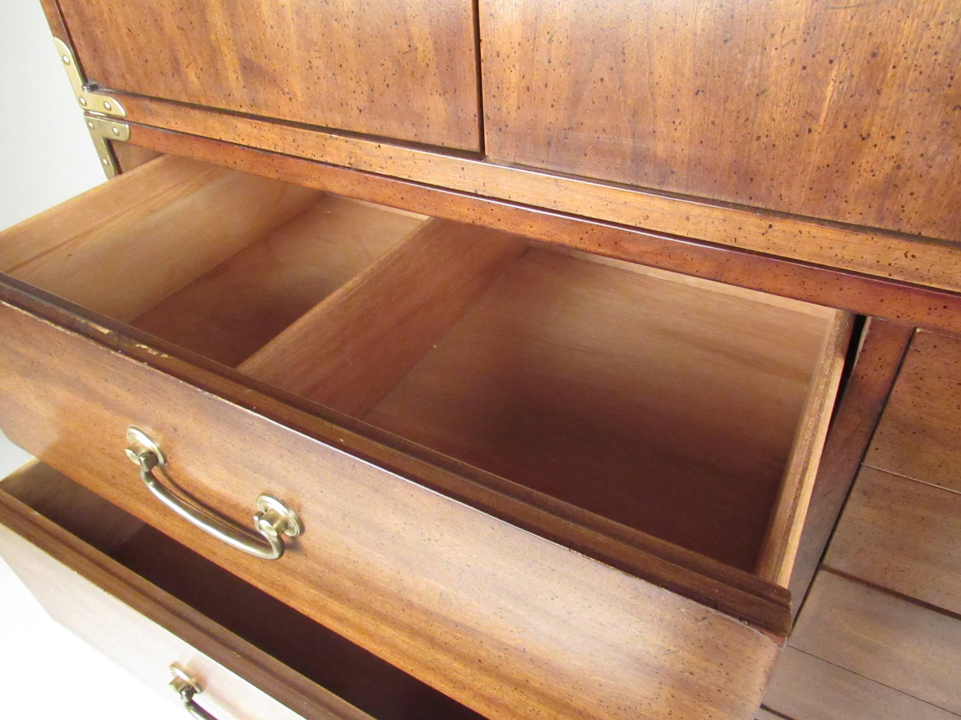 Mid-Century Modern Campaign Style Stacking Dressers by Drexel