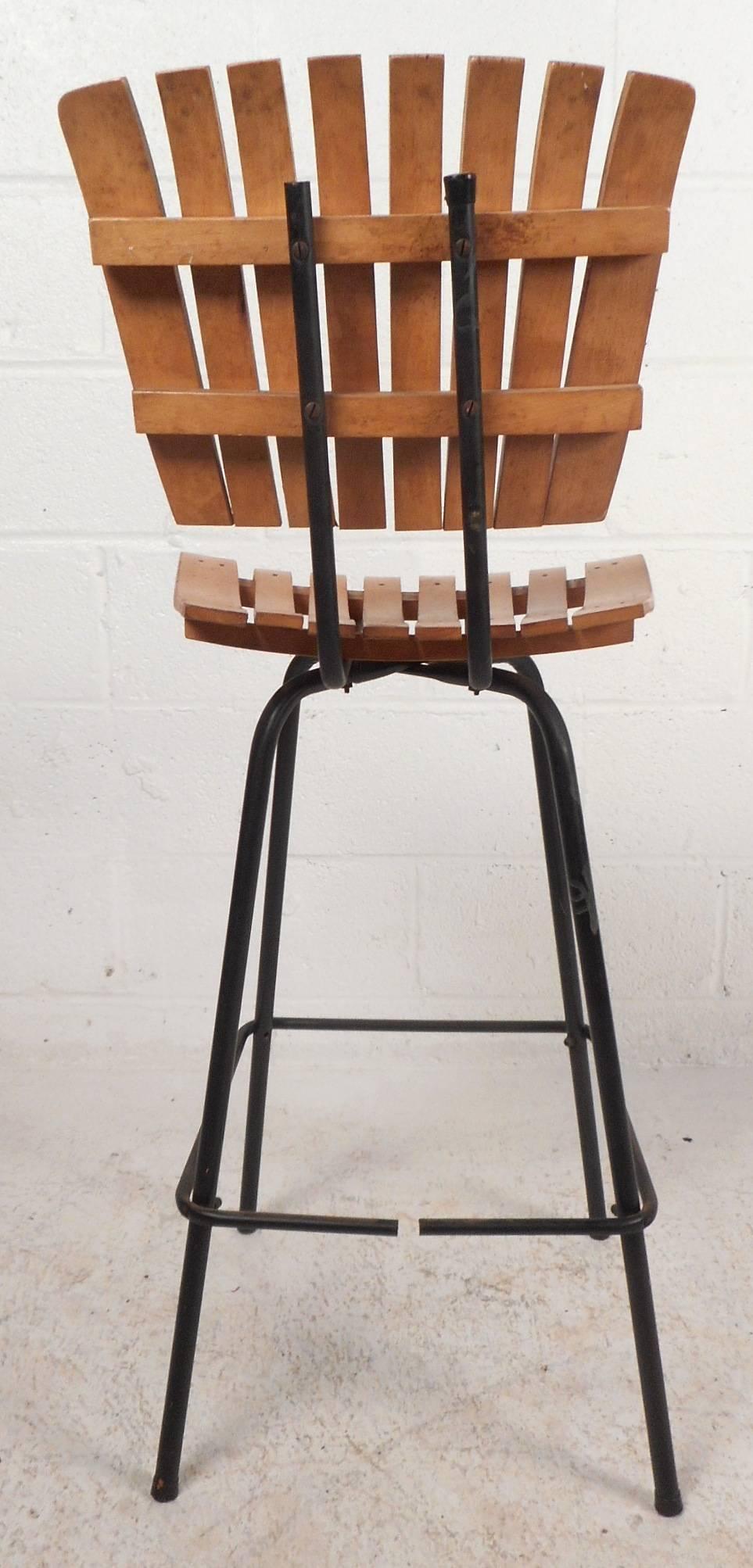 Set of Four Mid-Century Modern Bar Stools by Arthur Umanoff In Good Condition In Brooklyn, NY