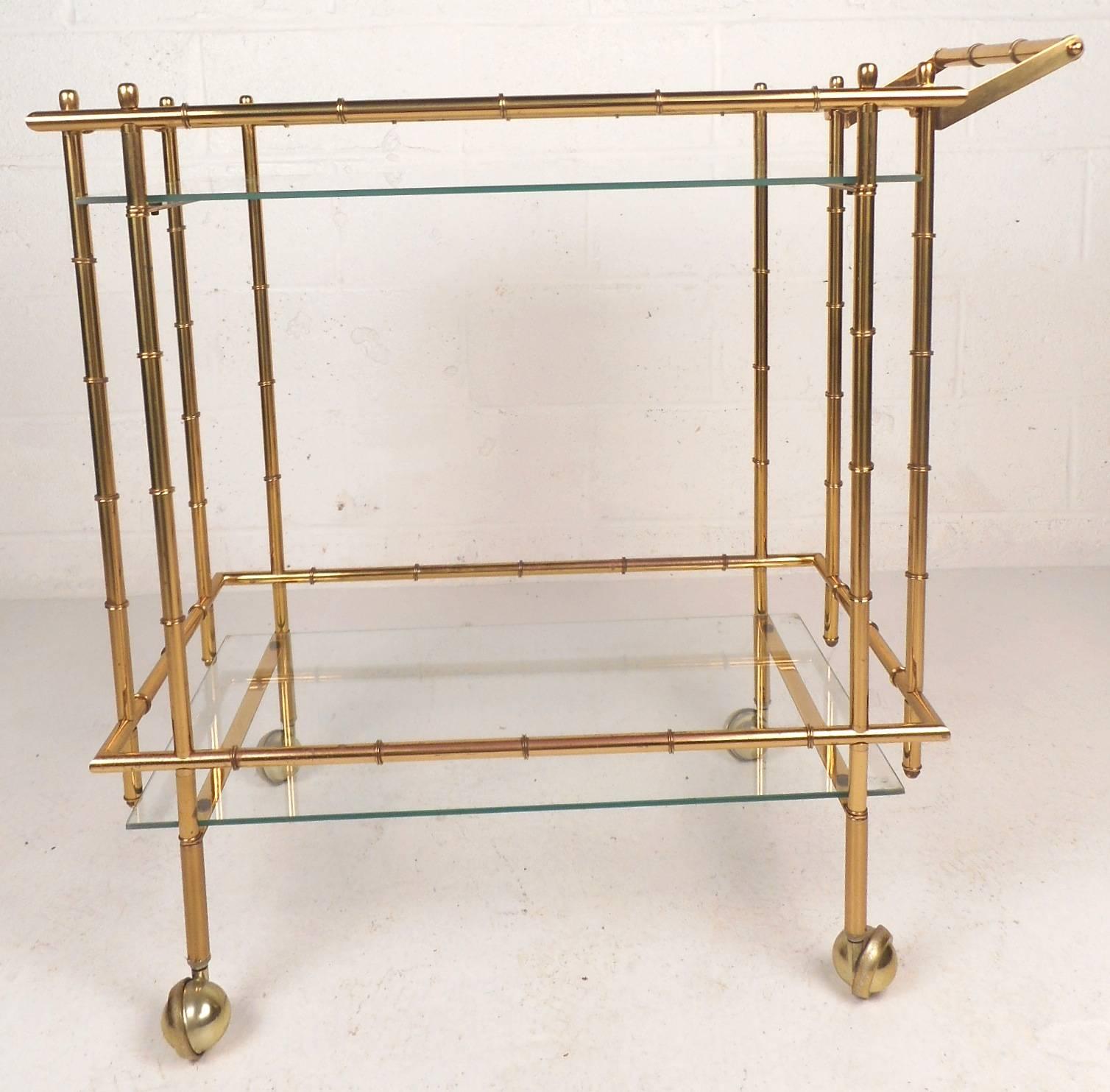 gold bamboo bar cart