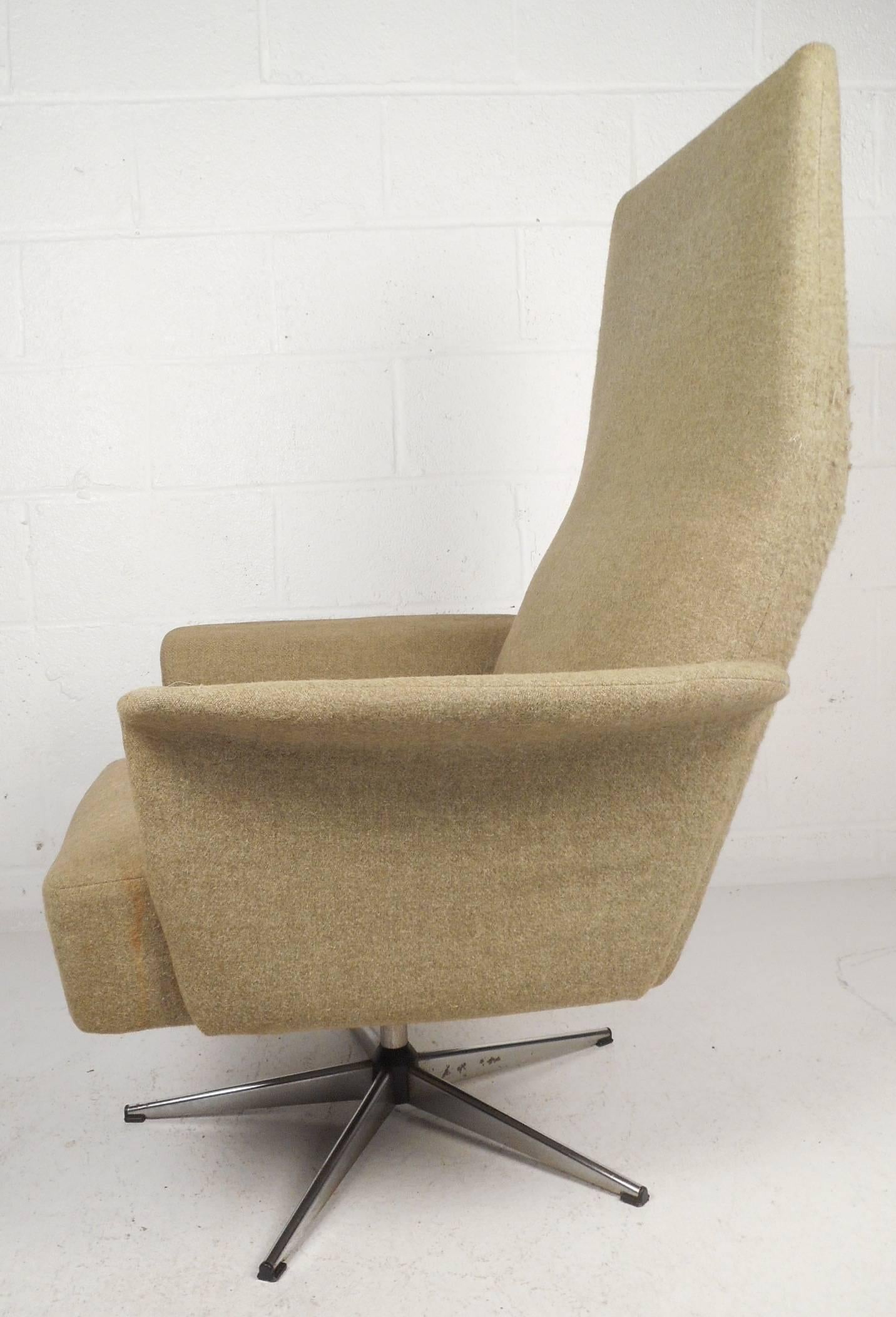 Norwegian Amazing Mid-Century Modern Adjustable Danish Lounge Chair and Ottoman