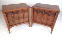 Kent Coffey "Perspecta" Series Walnut Nightstands