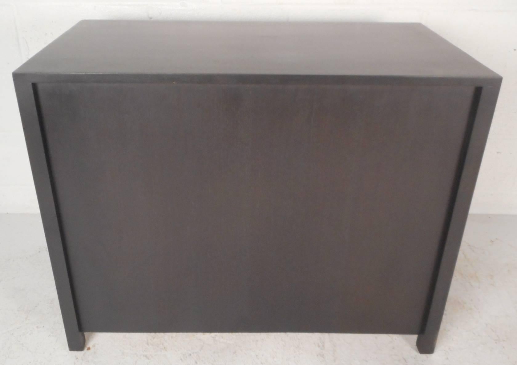 Metal Pair of Mid-Century Modern Ebonized Chests in the Style of George Nelson