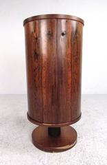 Unique Round Rosewood Mid-Century Modern Dry Bar