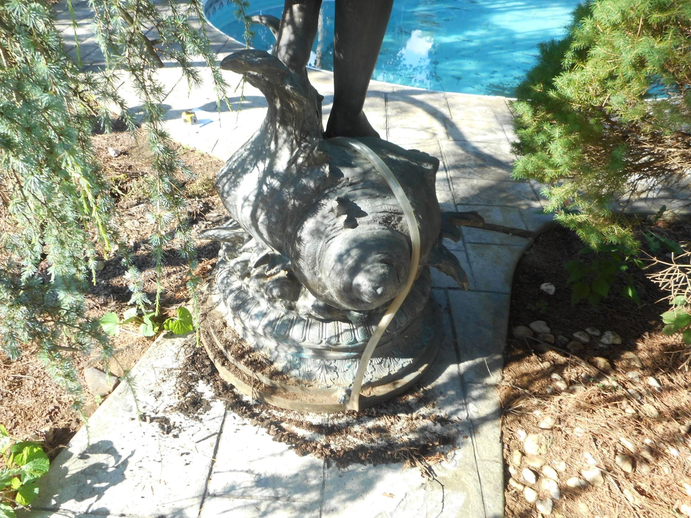Bronze Water Fountain of a Woman on a Large Shell 2