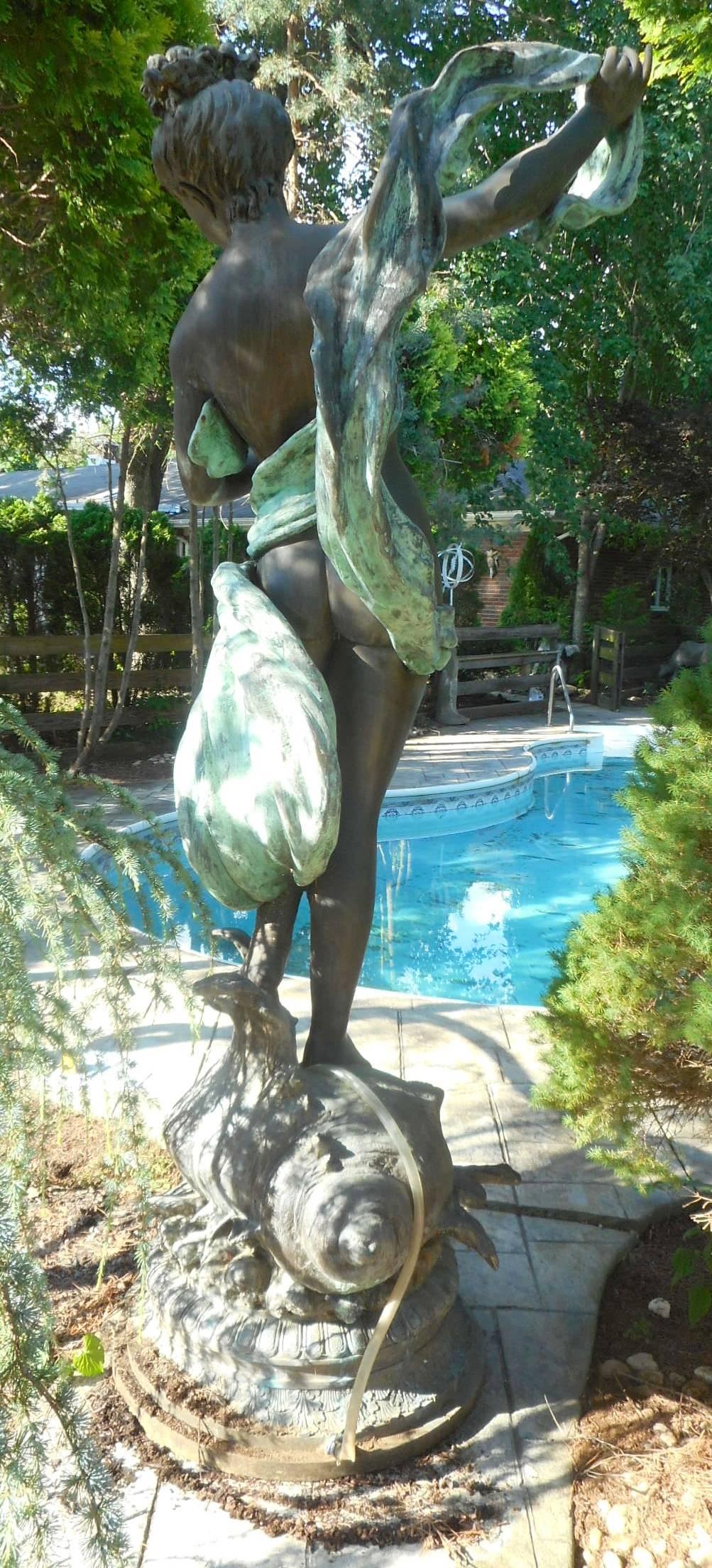 woman water fountain