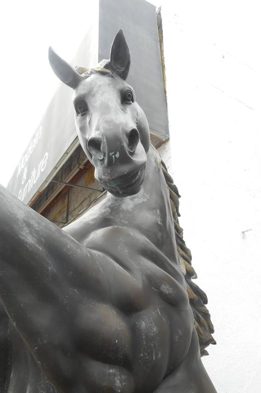 Massive Bronze Horse Statue on Its Hind Legs For Sale at 1stdibs