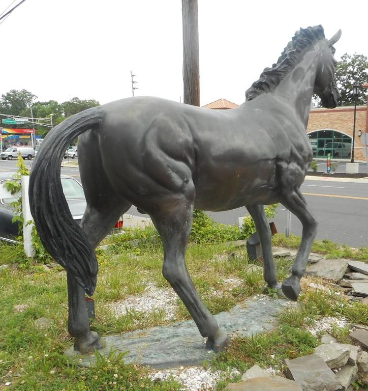 Impressive Life Size Bronze Horse Statue For Sale at 1stdibs