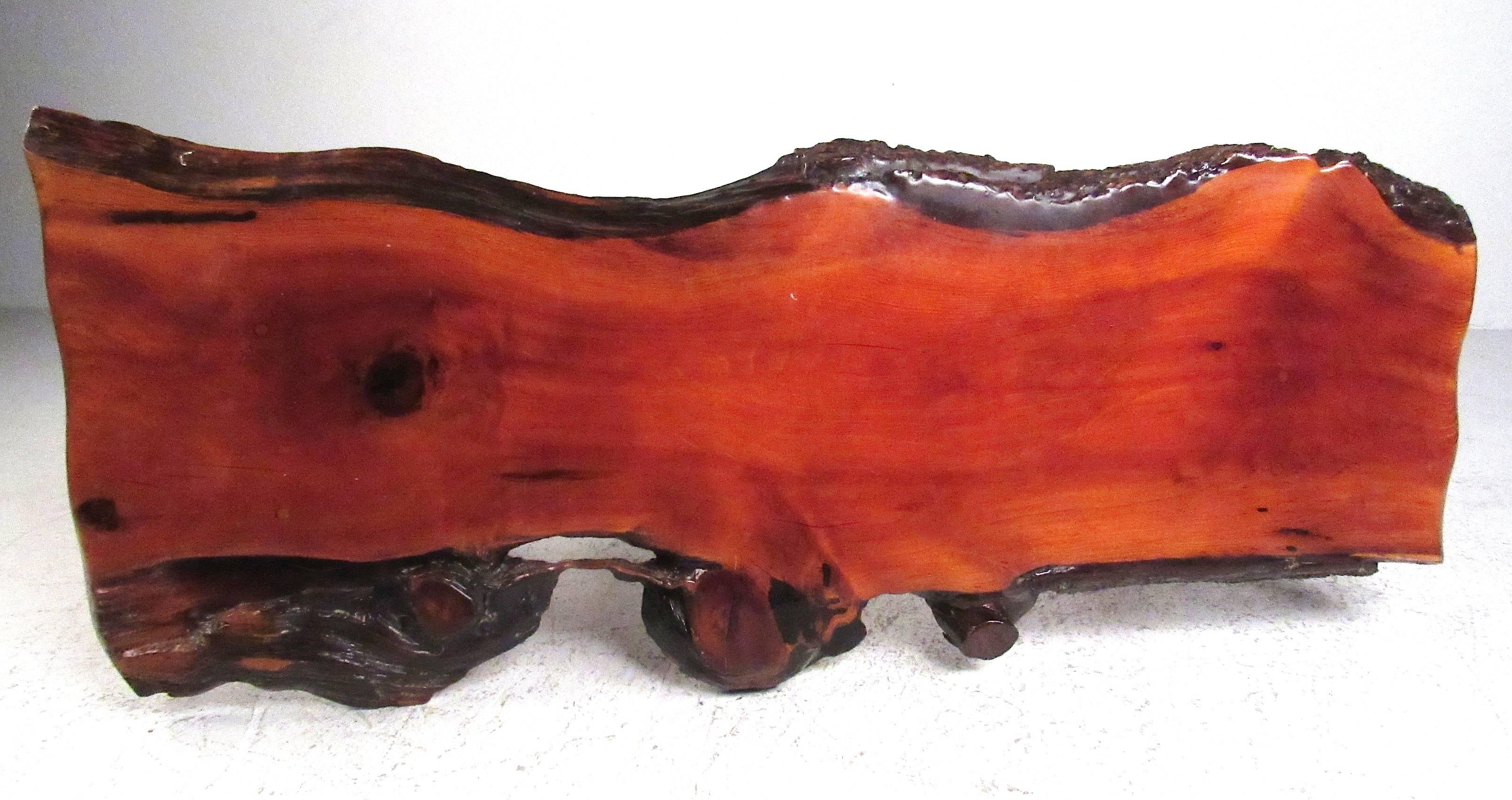 20th Century Live Edge Slab Coffee Table For Sale