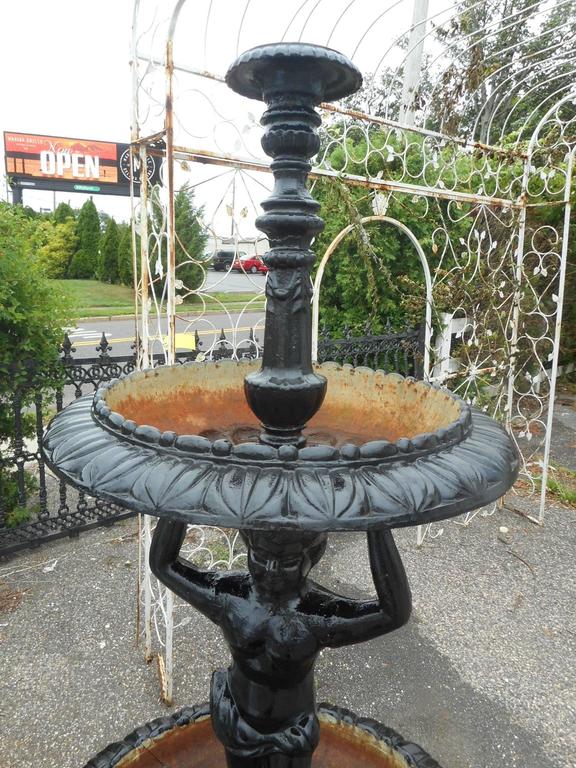 Beautiful Cast Iron Fountain with Two Reservoirs For Sale at 1stdibs