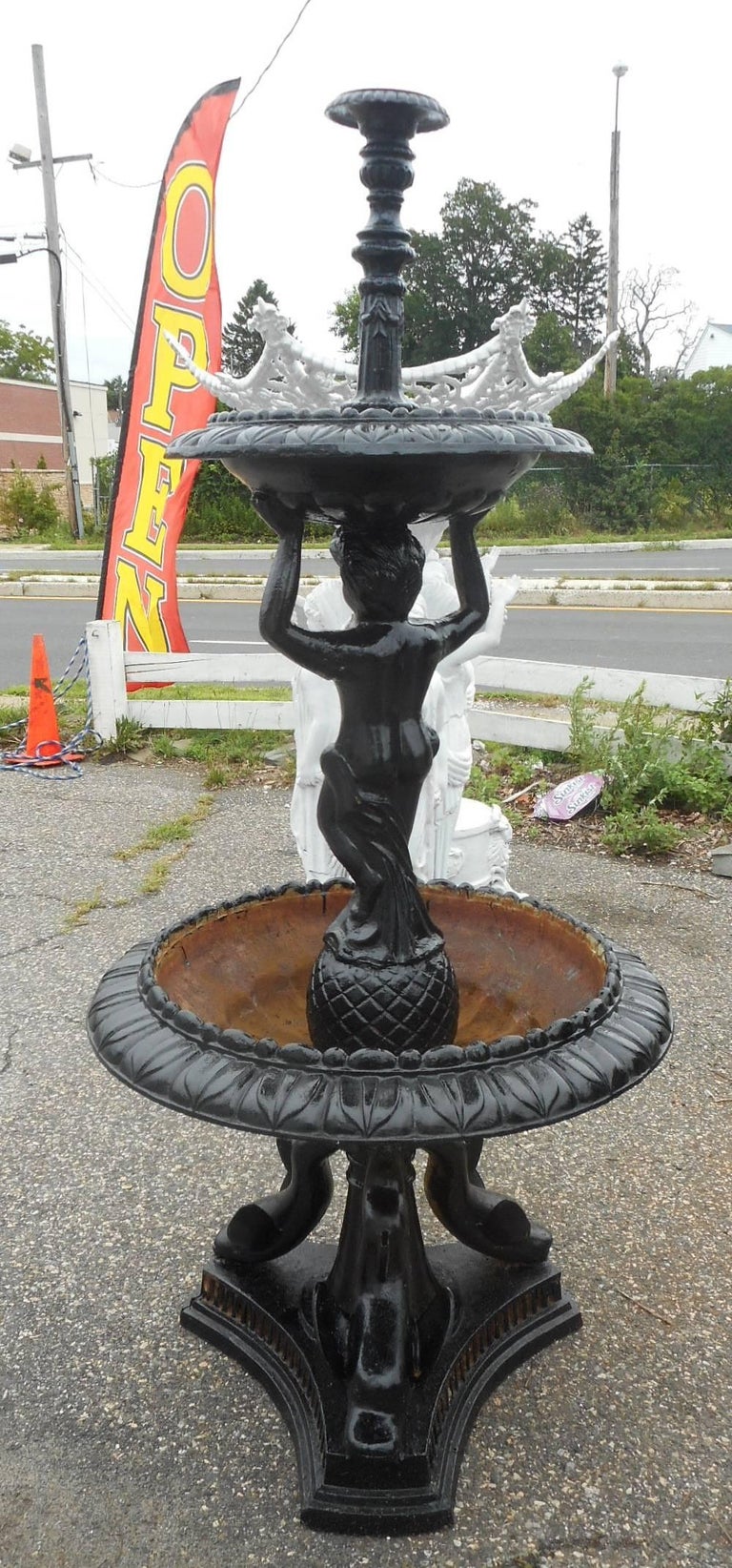 Beautiful Cast Iron Fountain with Two Reservoirs For Sale at 1stdibs