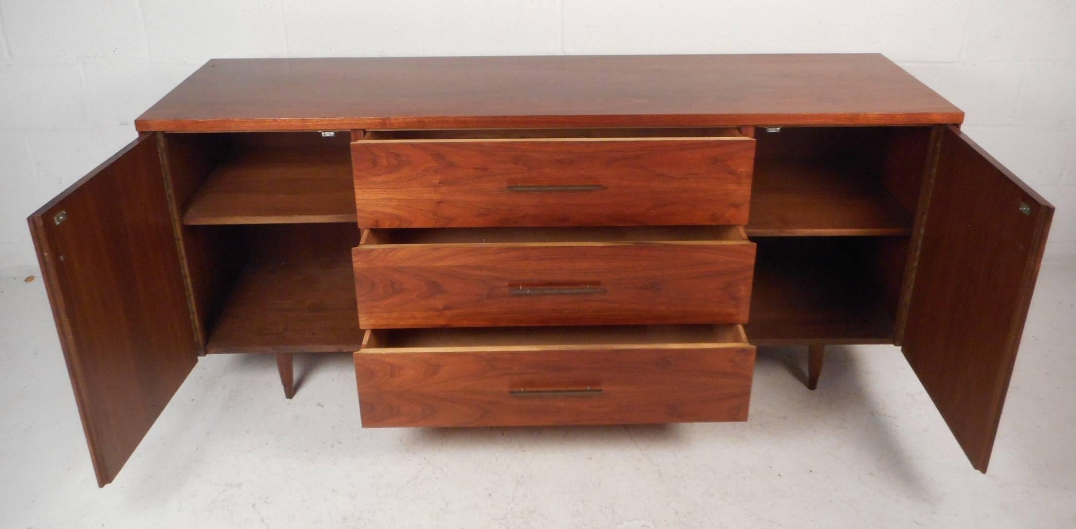 Mid-Century Modern Walnut Credenza by John Stuart In Good Condition In Brooklyn, NY