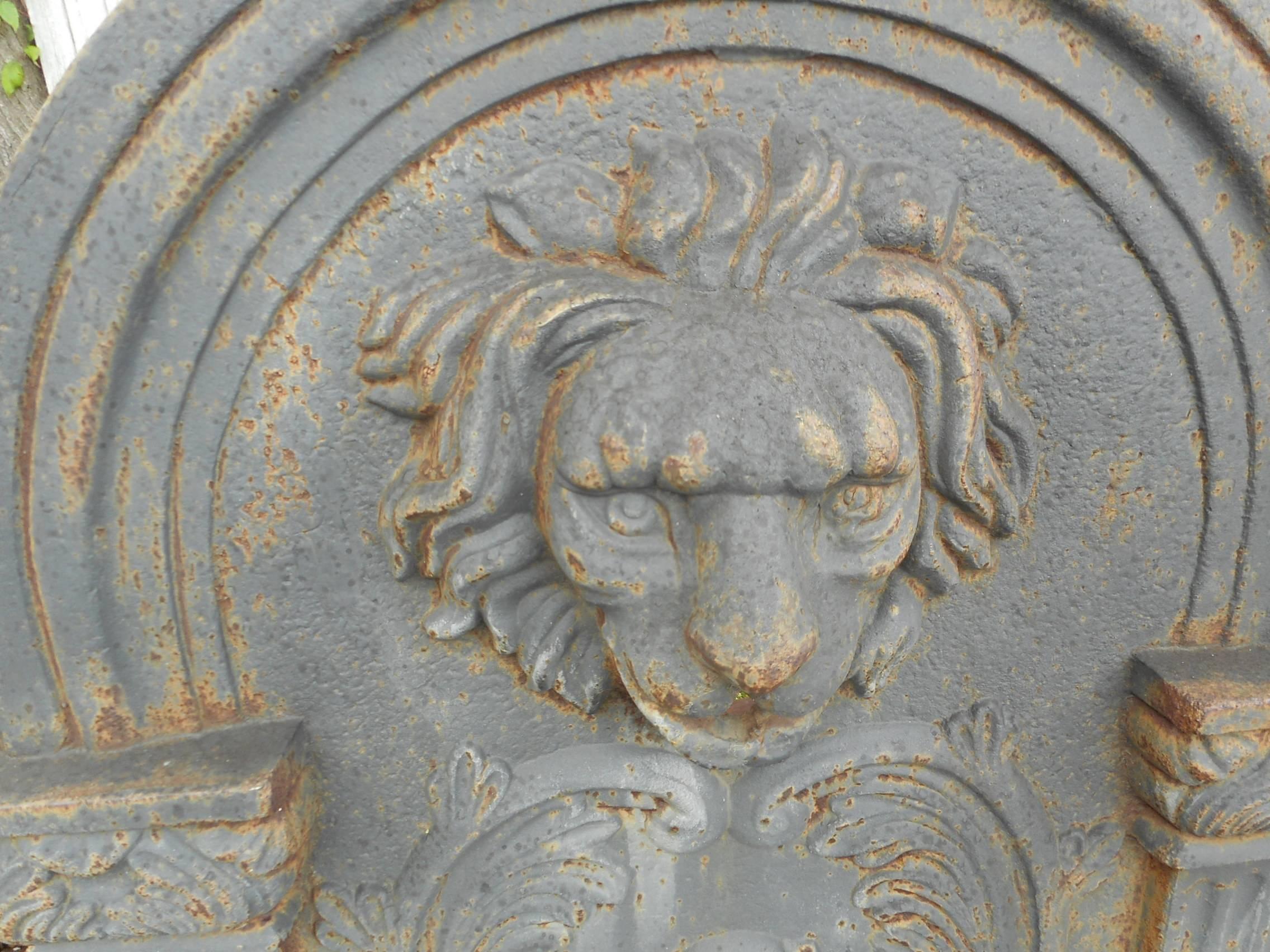cast iron lion head wall fountain