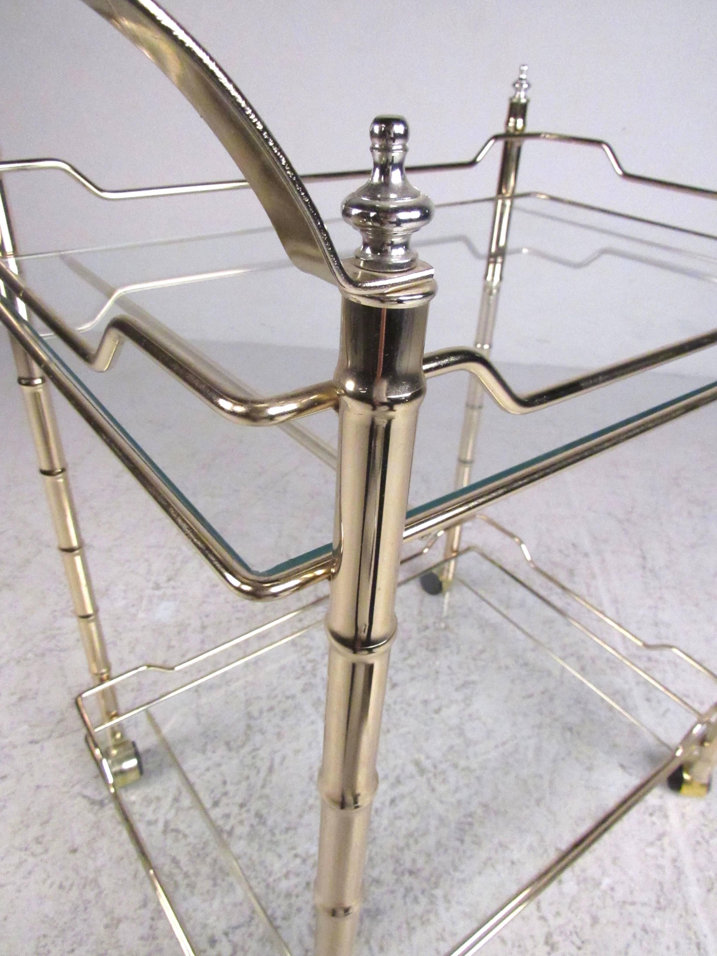 American Hollywood Regency Style Two-Tier Bar Cart For Sale