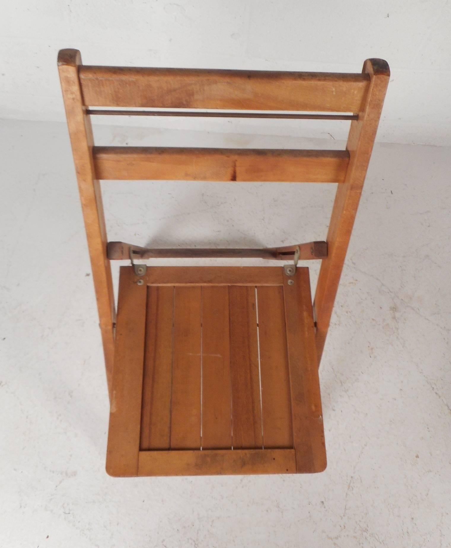 Wood Vintage Modern Folding Chairs