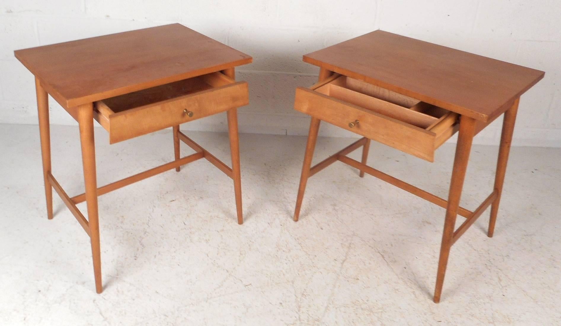 Brass Pair of Mid-Century Modern End Tables by Paul McCobb for Planner Group