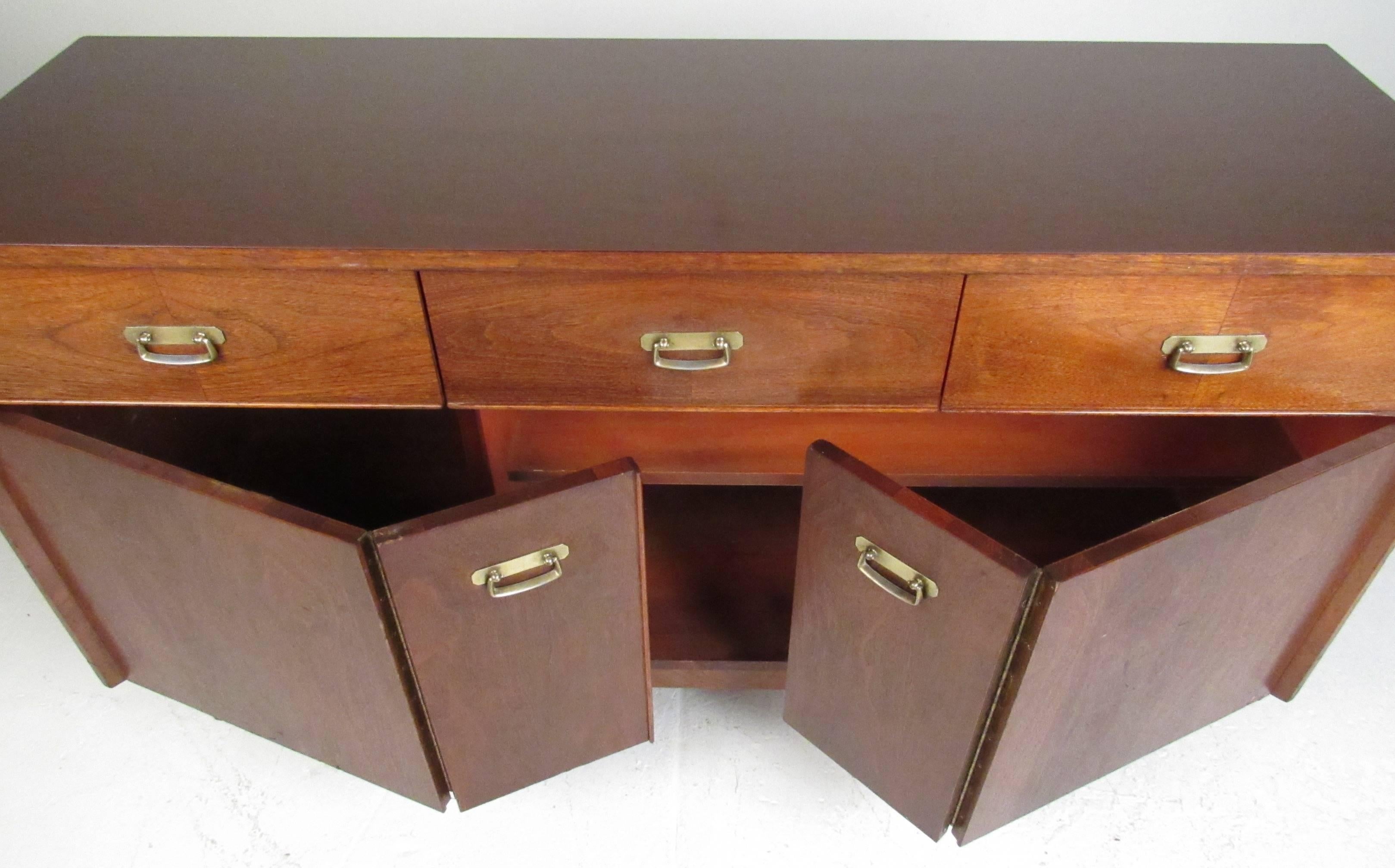 modern walnut credenza