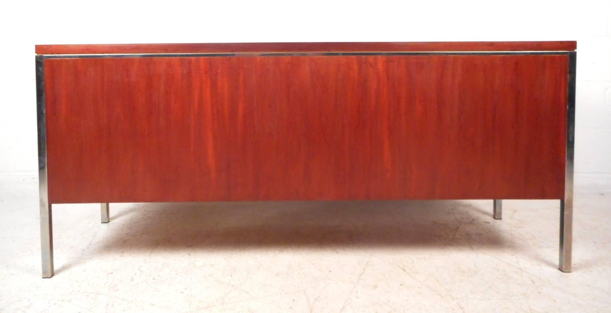Chrome Mid-Century Modern Knoll Style Office Credenza