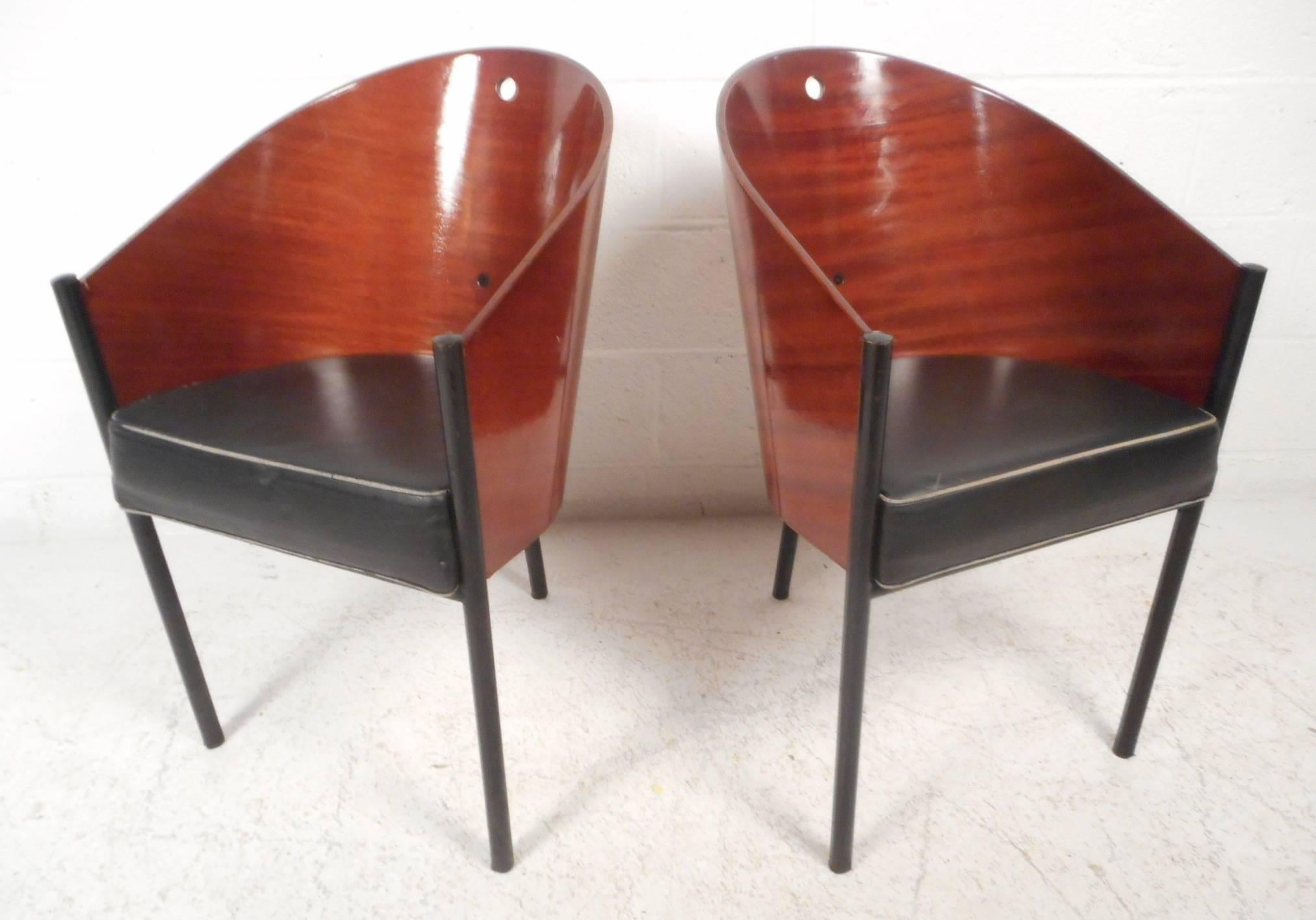 Mid-Century Modern Italian Pratfall Lounge Chairs by Phillipe Starck In Good Condition In Brooklyn, NY