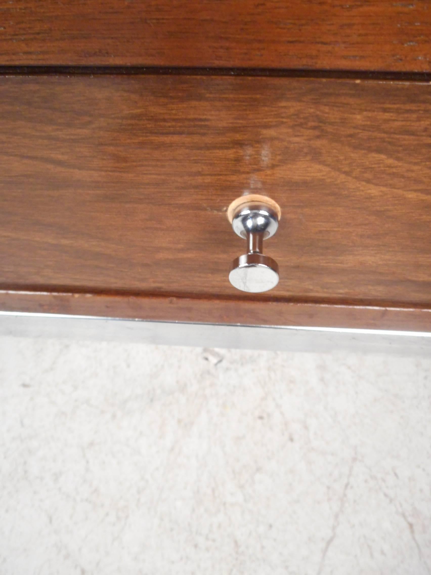 Chrome Mid-Century Modern Desk in the Style of Milo Baughman For Sale
