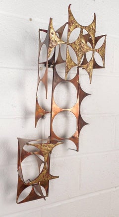 Mid-Century Modern C. Jere Style Kupfer und Messing Wandkunst